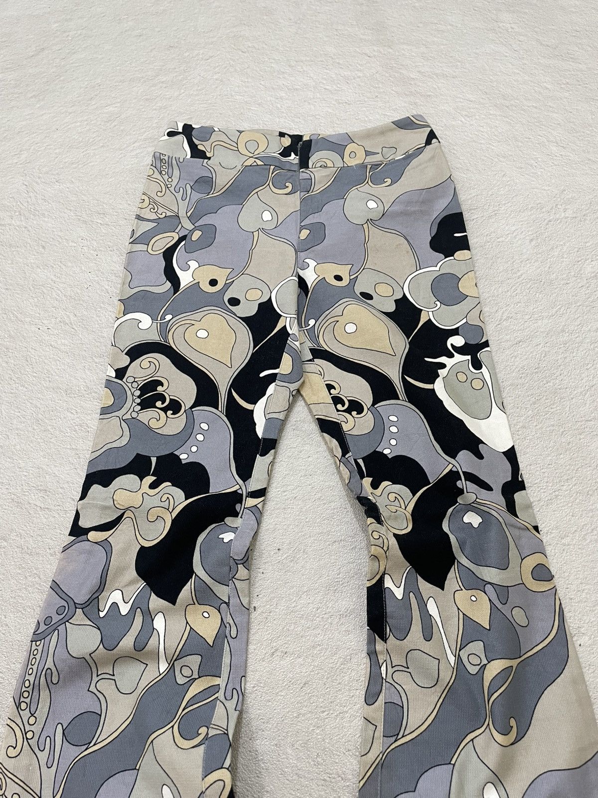 Katharine Hamnett London Katharine Hamnet archive Abstract Pattern Flare Pants Y2K Size 26" / US 2 / IT 38 - 2 Thumbnail