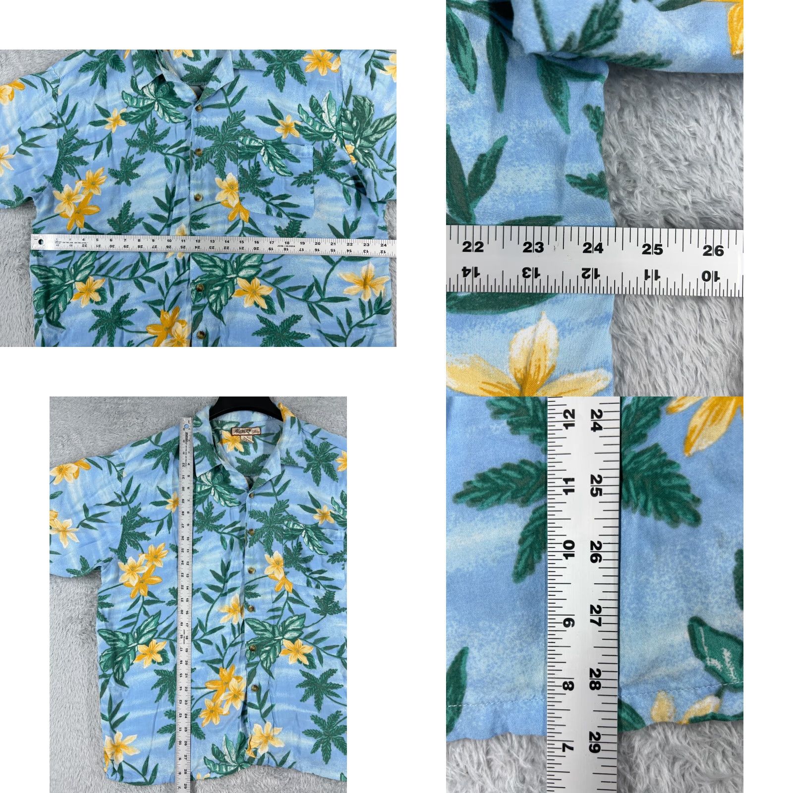 Paradise Paradise Blue Shirt Men 2XL Floral Hawaiian Button-Up Blue Green 100% Rayon All Seasons Lightweight Short Sleeve Casual Beach Pattern Vintage: No Size US XXL / EU 58 / 5 - 8 Thumbnail