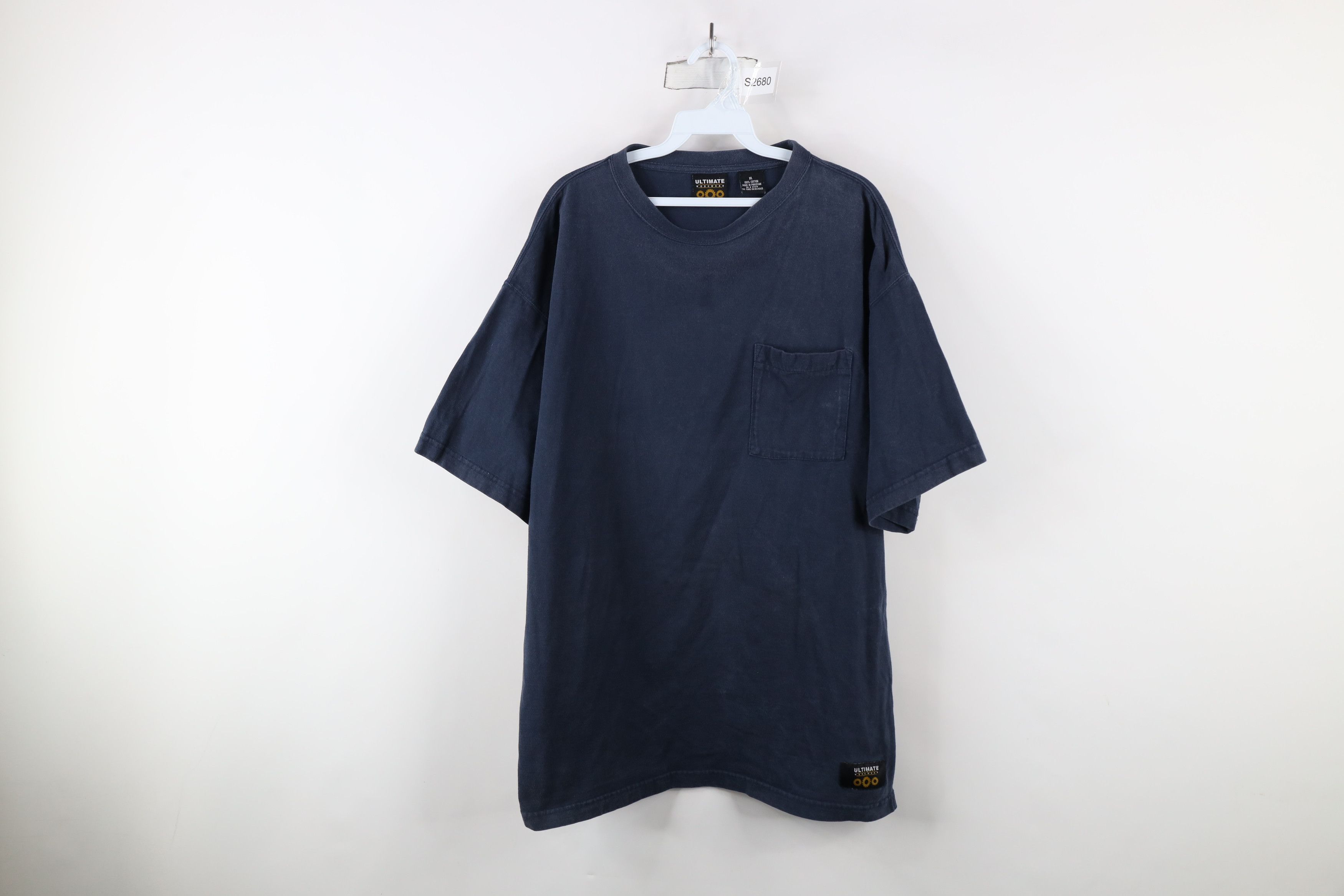 Vintage Vintage 90s Y2K Streetwear Heavyweight Cotton Pocket T-Shirt Size US XL / EU 56 / 4 - 1 Thumbnail