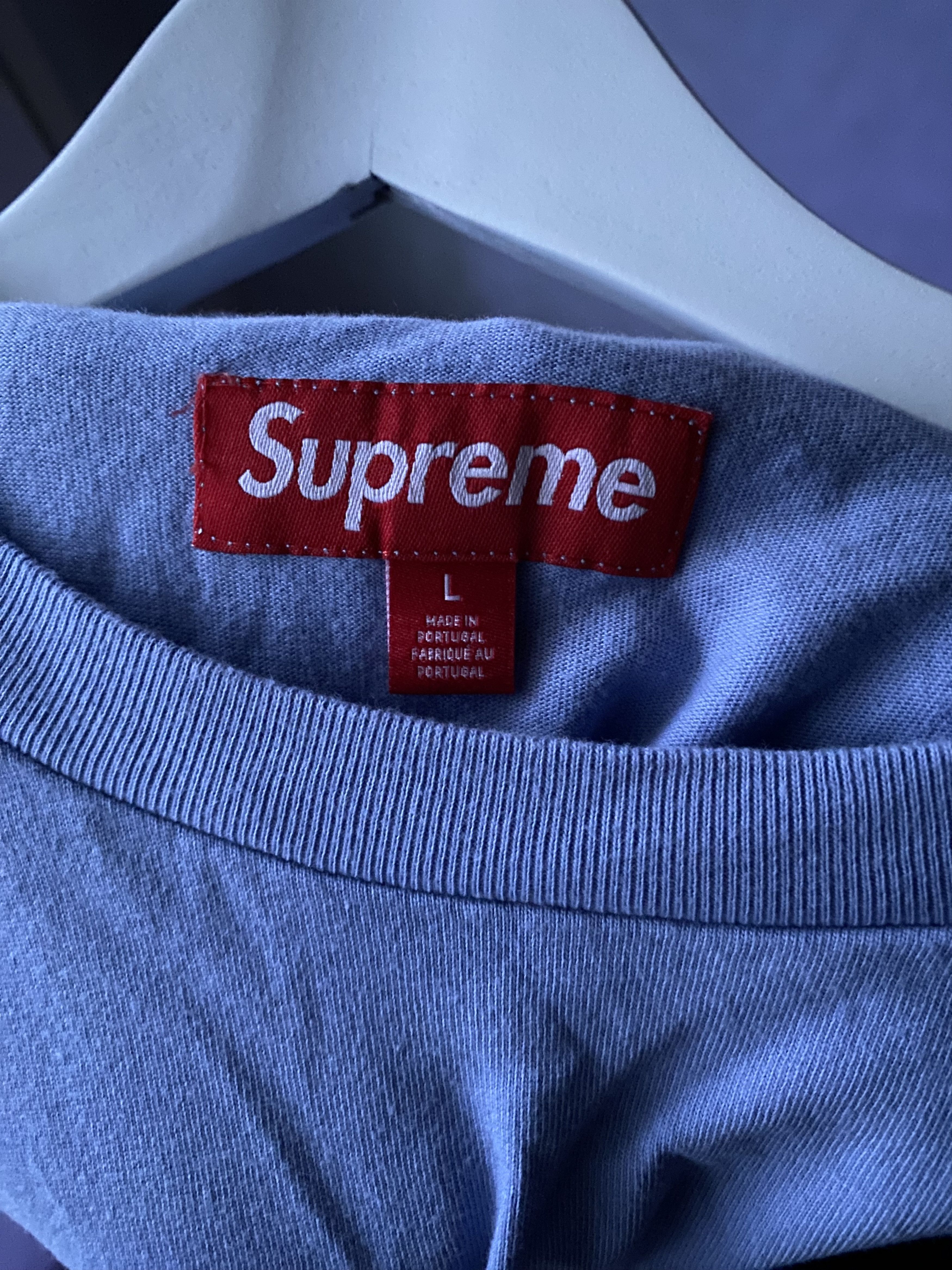 Supreme Supreme Small Box L/S Lavender Blue Size US L / EU 52-54 / 3 - 3 Thumbnail