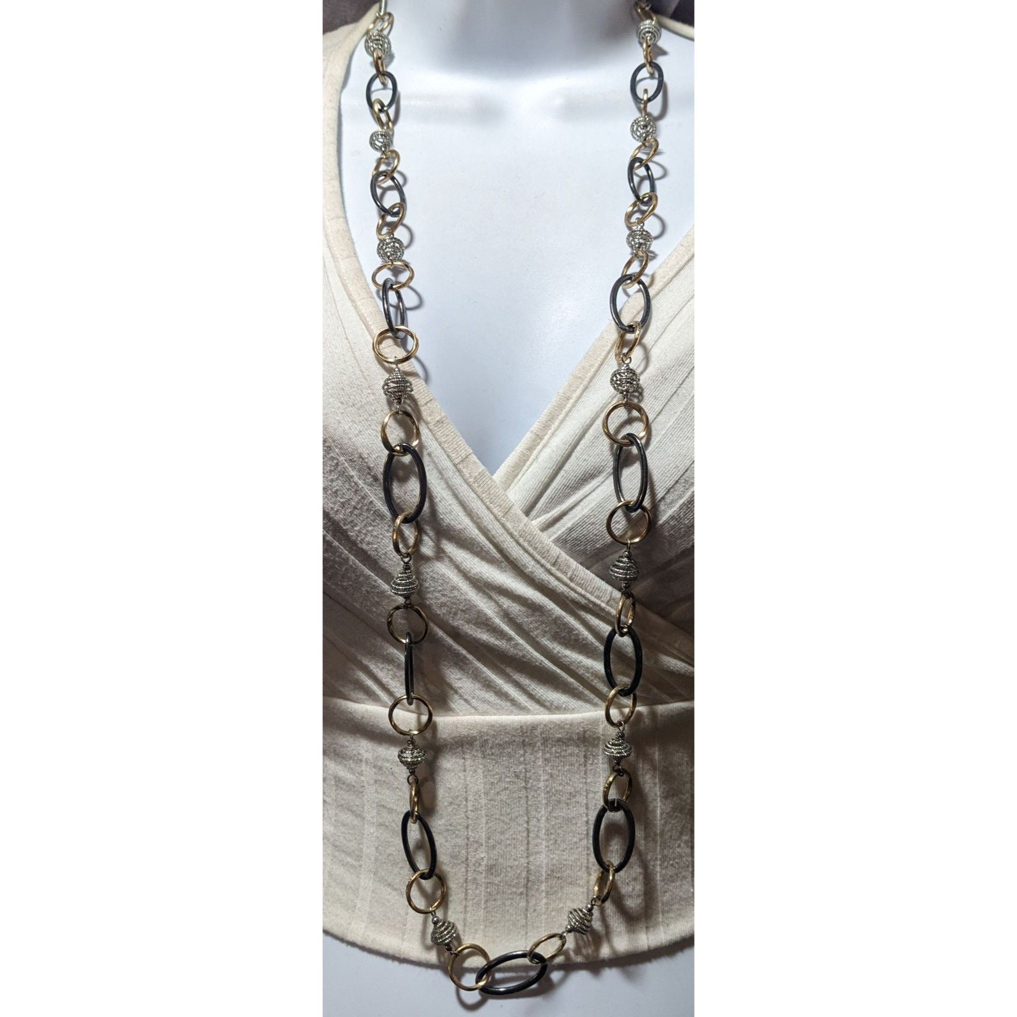 Other Multi Metallic Statement Chain Necklace Size ONE SIZE - 5 Thumbnail