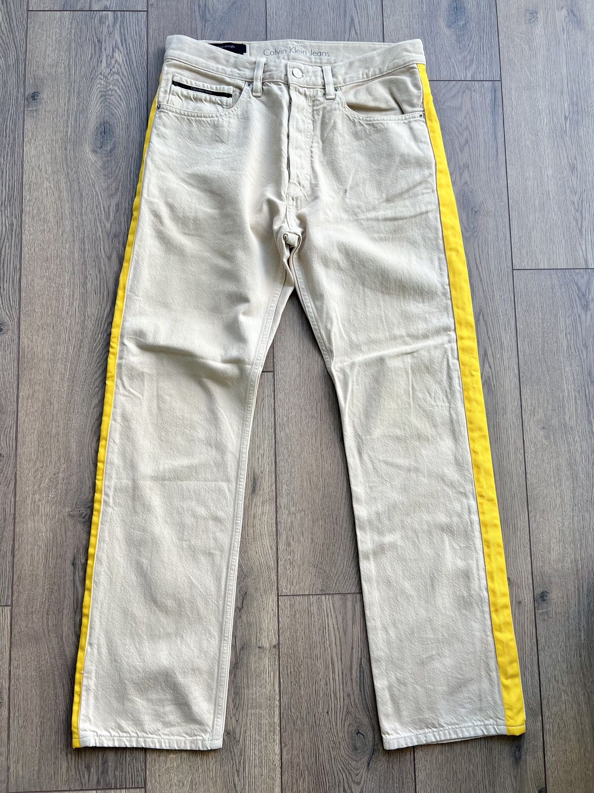 Pre-owned Calvin Klein X Calvin Klein 205w39nyc Raf Simons Denim Jeans In Yellow