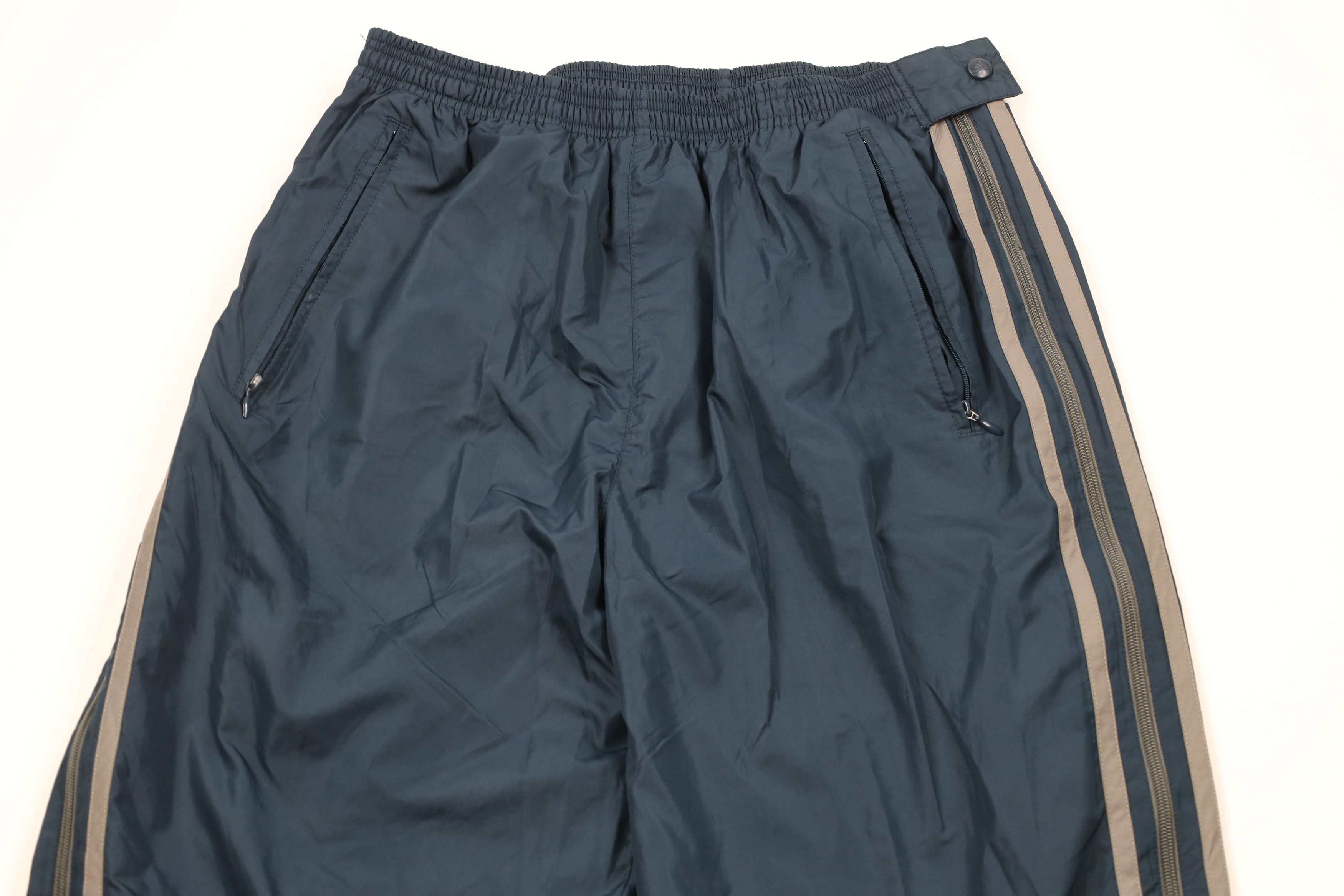Adidas × Vintage Vintage 90s Adidas Striped Leg Lined Windbreaker Pants Blue Size US 38 / EU 54 - 2 Thumbnail