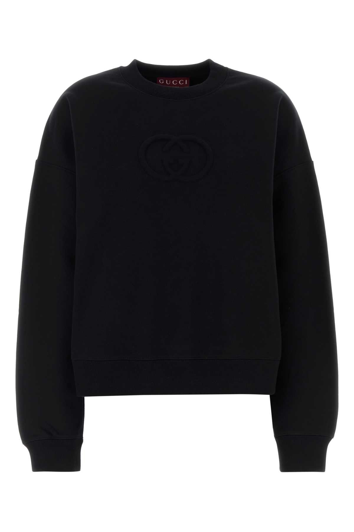 Gucci Black Cotton Oversize Sweatshirt Size M / US 6-8 / IT 42-44 - 1 Thumbnail
