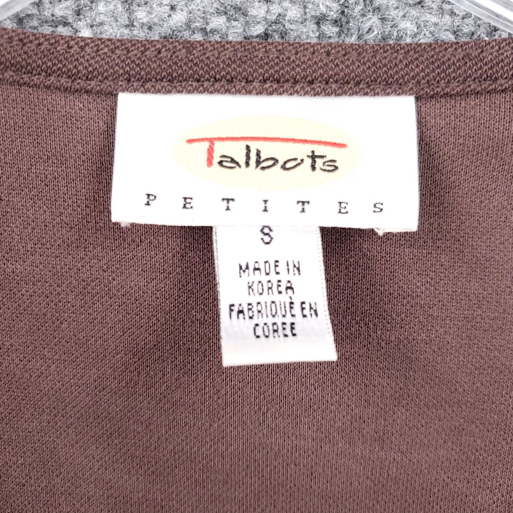Talbots Talbots Sweater Womens PS Petite Brown Cardigan Button V-Neck Long Sleeves Knit Size S / US 4 / IT 40 - 2 Thumbnail