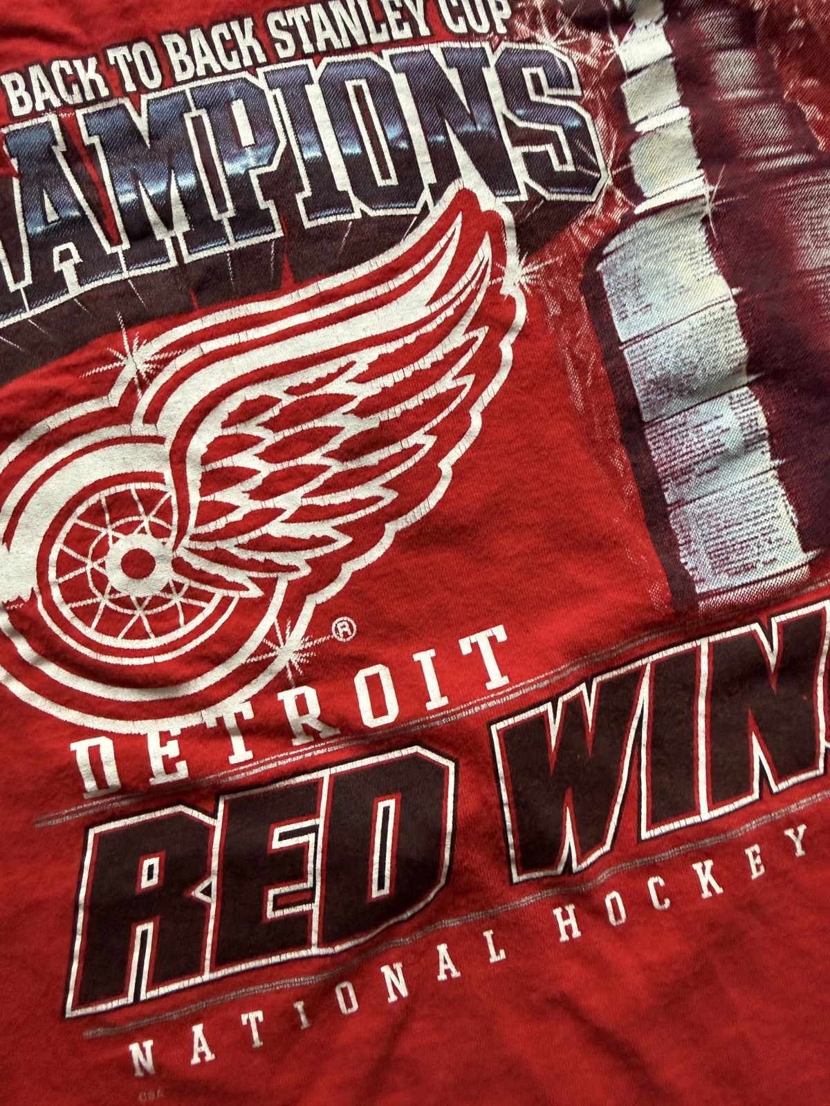 Vintage Vintage 90s Detroit Red Wings Stanley Cup Champions Tee Size US XL / EU 56 / 4 - 2 Thumbnail
