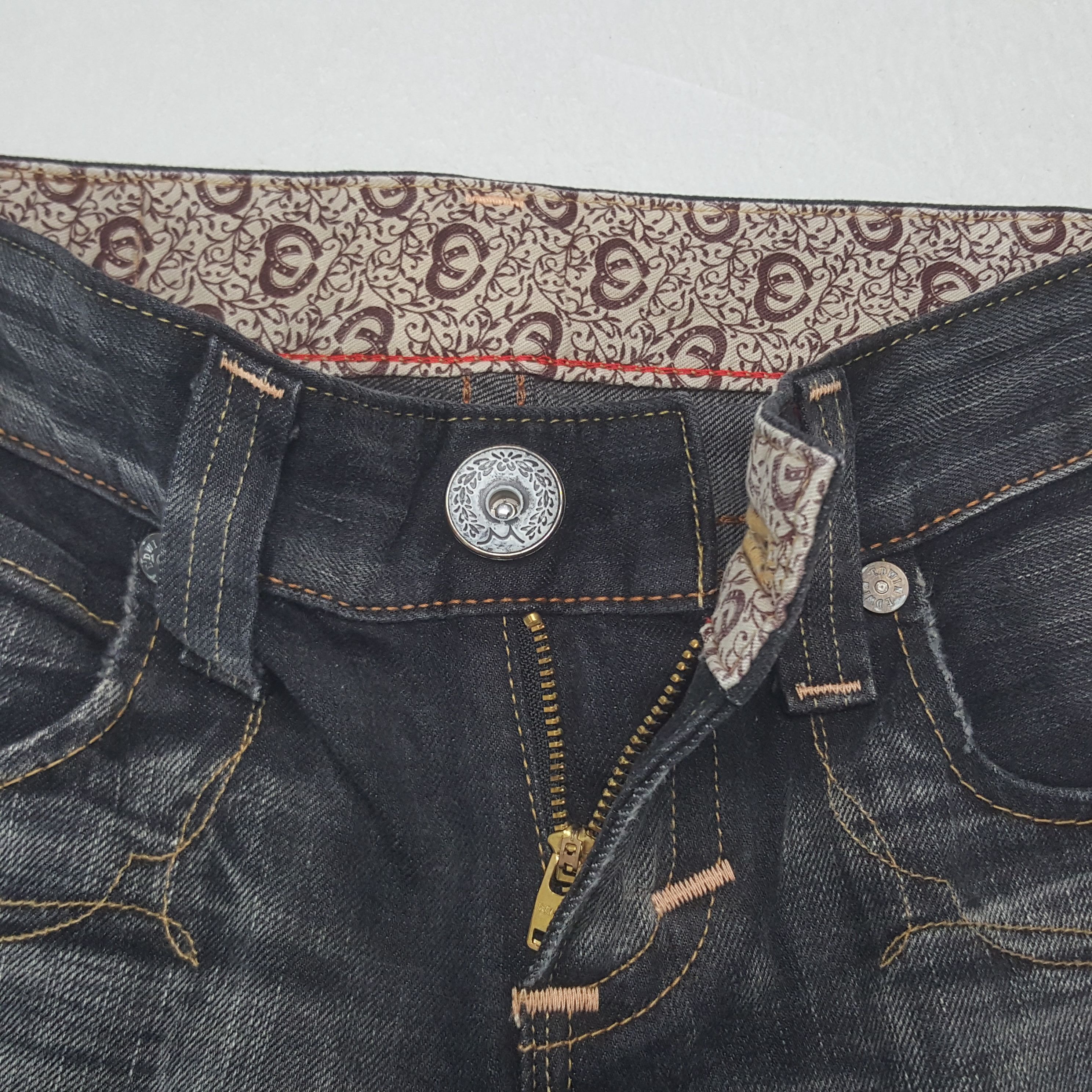 Edwin Vintage Edwin Japanese Black Denim Jeans Size 28" / US 6 / IT 42 - 12 Thumbnail