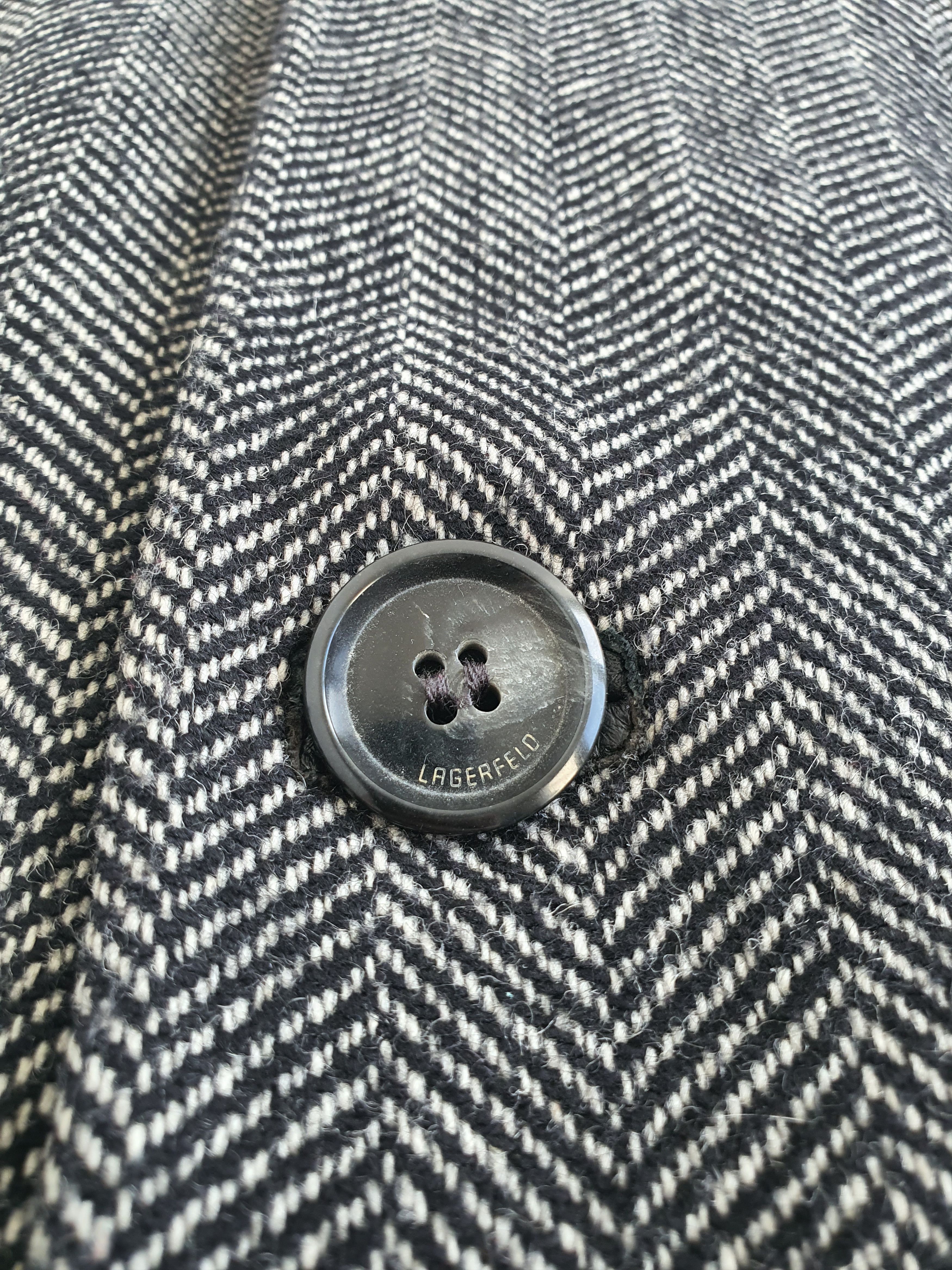 Karl Lagerfeld Tailored Coat Overcoat - Herringbone - Gray - Sz EU 50 Size US M / EU 48-50 / 2 - 9 Thumbnail
