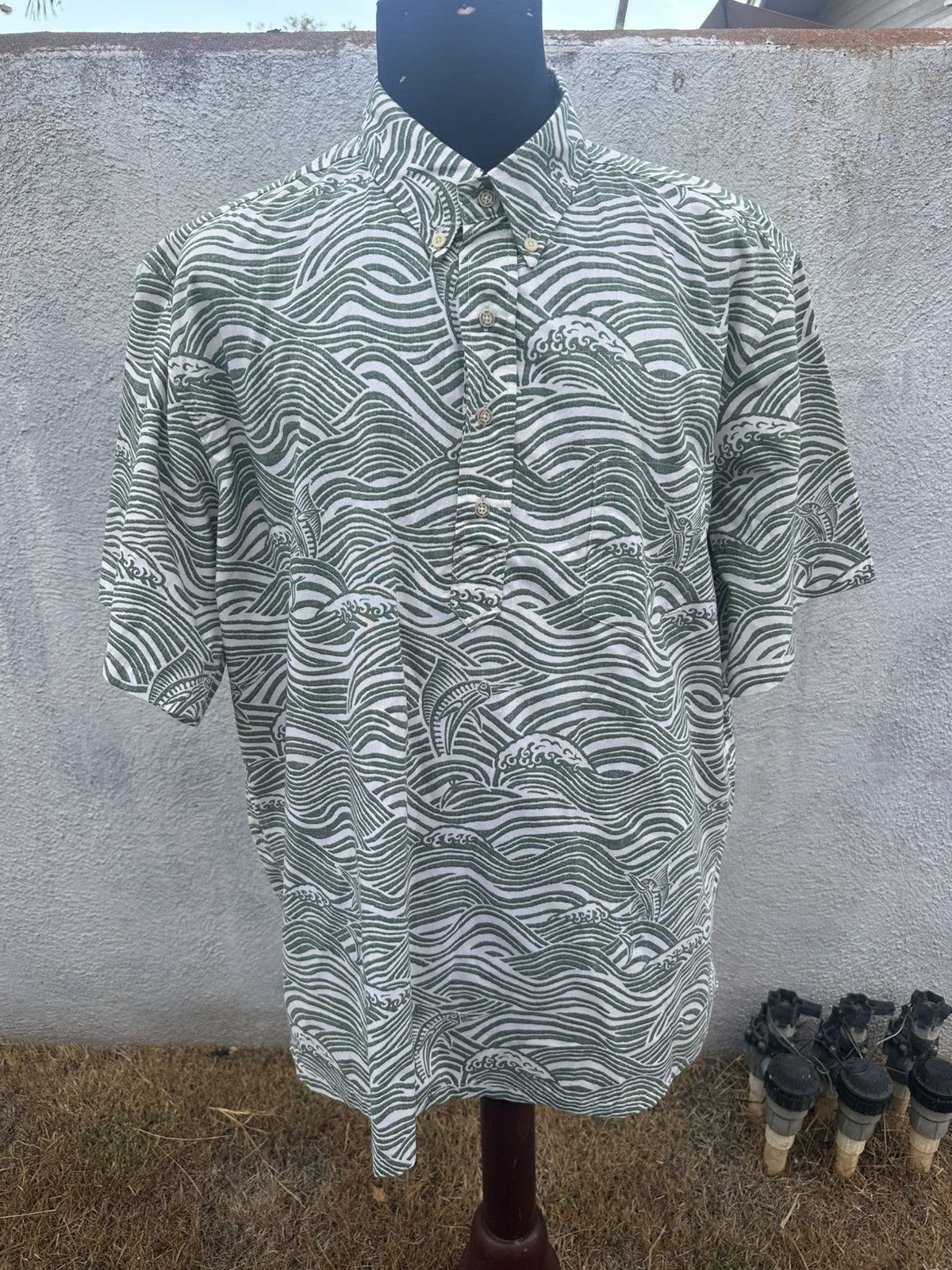 Reyn Spooner PreOwned Reyn Sponer Classic Fit Hawaiian Green Men's XXL Size US XXL / EU 58 / 5 - 1 Thumbnail