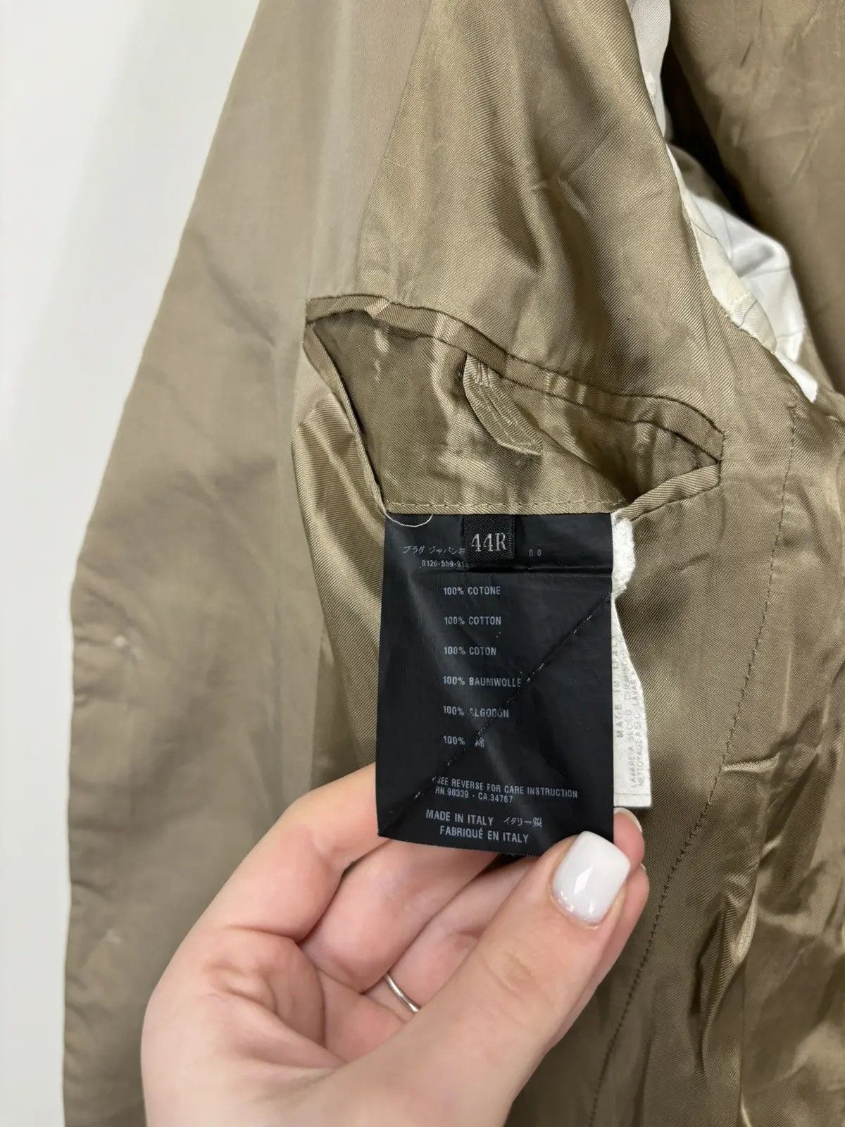 Prada × Vintage Prada Men's Cotton 2-Buttons Classic Formal Blazer Jacket Size 44R - 10 Thumbnail