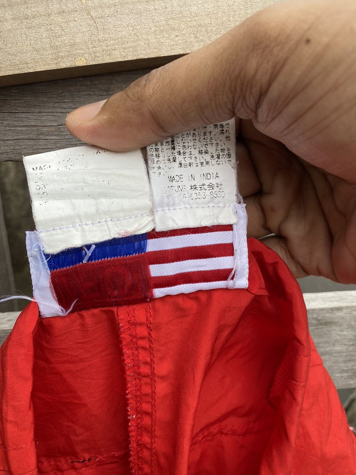Japanese Brand Vintage Y2K UFO Red Cargo Pants - Nylon Poly Multiple Pocket Size US 31 - 9 Thumbnail