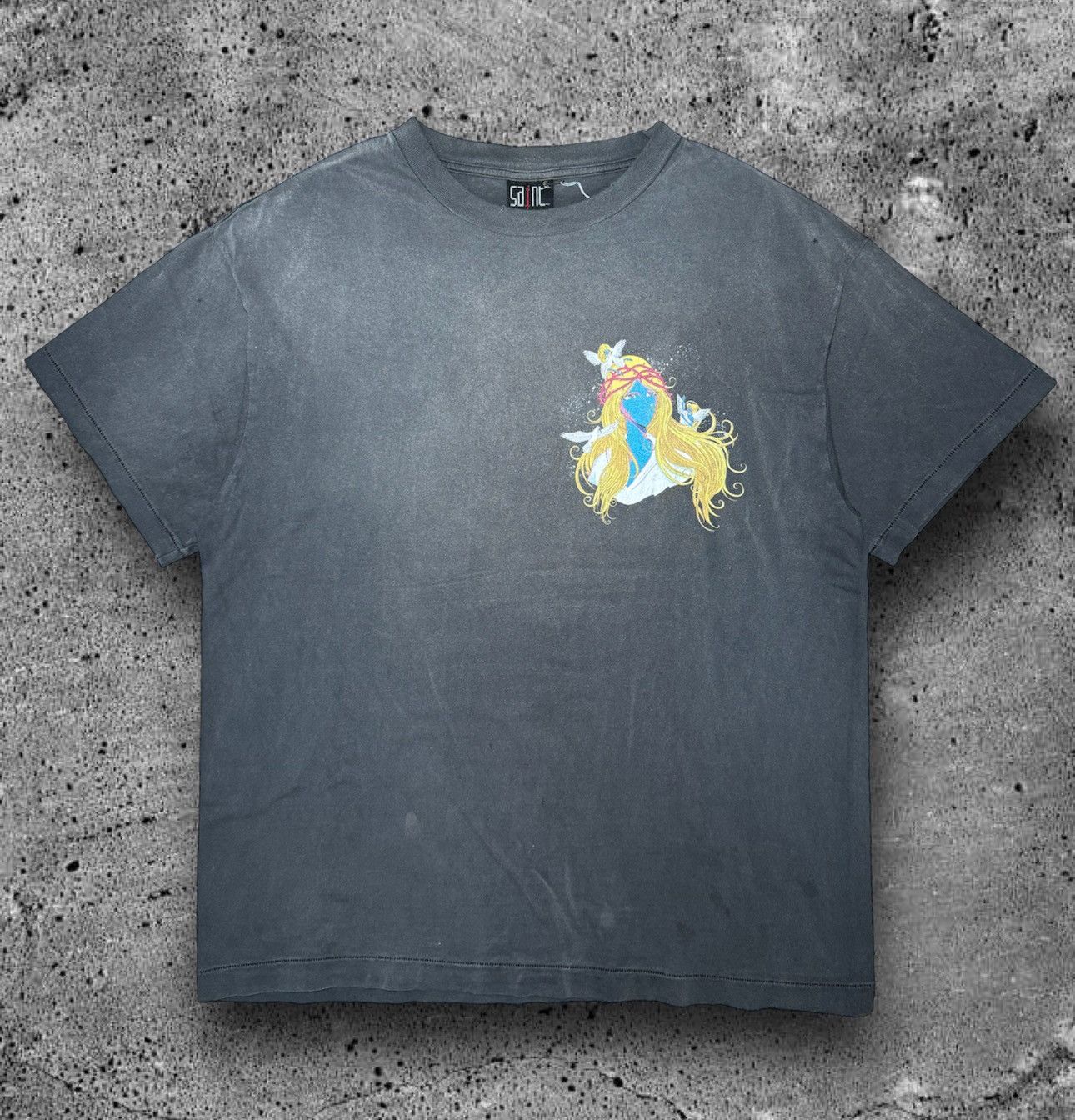 Saint Michael SAINT MICHAEL “SS23 BLUE FACE T-SHIRT” Size US XL / EU 56 / 4 - 1 Thumbnail