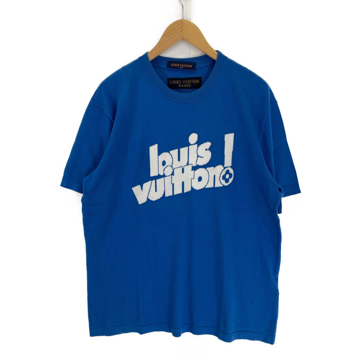 image of Louis Vuitton Everyday Lv Knit T-Shirt in Blue, Men's (Size XL)