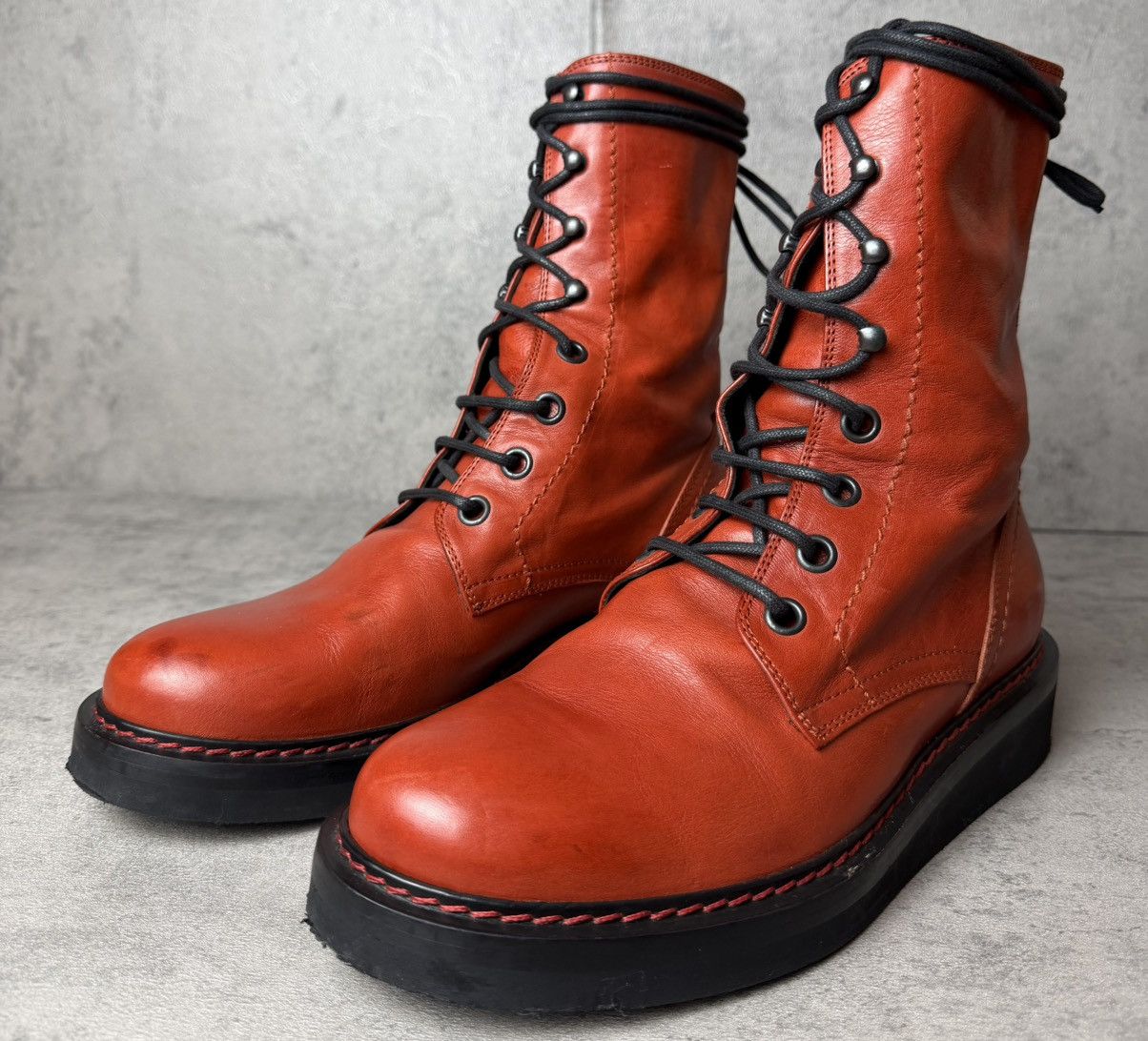 Ann Demeulemeester ANN DEMEULEMEESTER - OXBLOOD COMBAT BOOTS Size US 8 / IT 38 - 6 Thumbnail