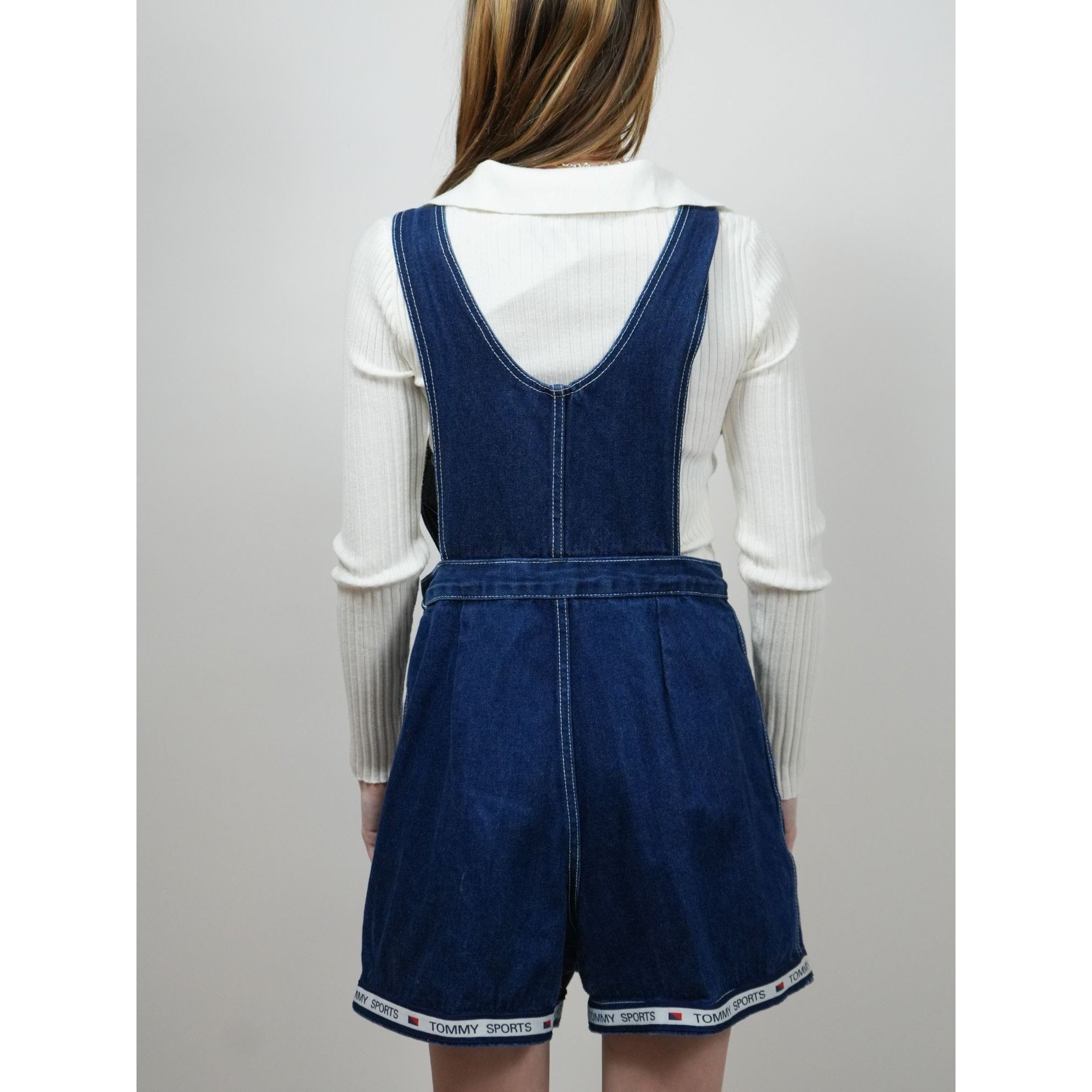Tommy Hilfiger Vintage 90s Tommy Hilfiger Gear Denim Shorts Overalls Size 30" / US 8 / IT 44 - 3 Thumbnail
