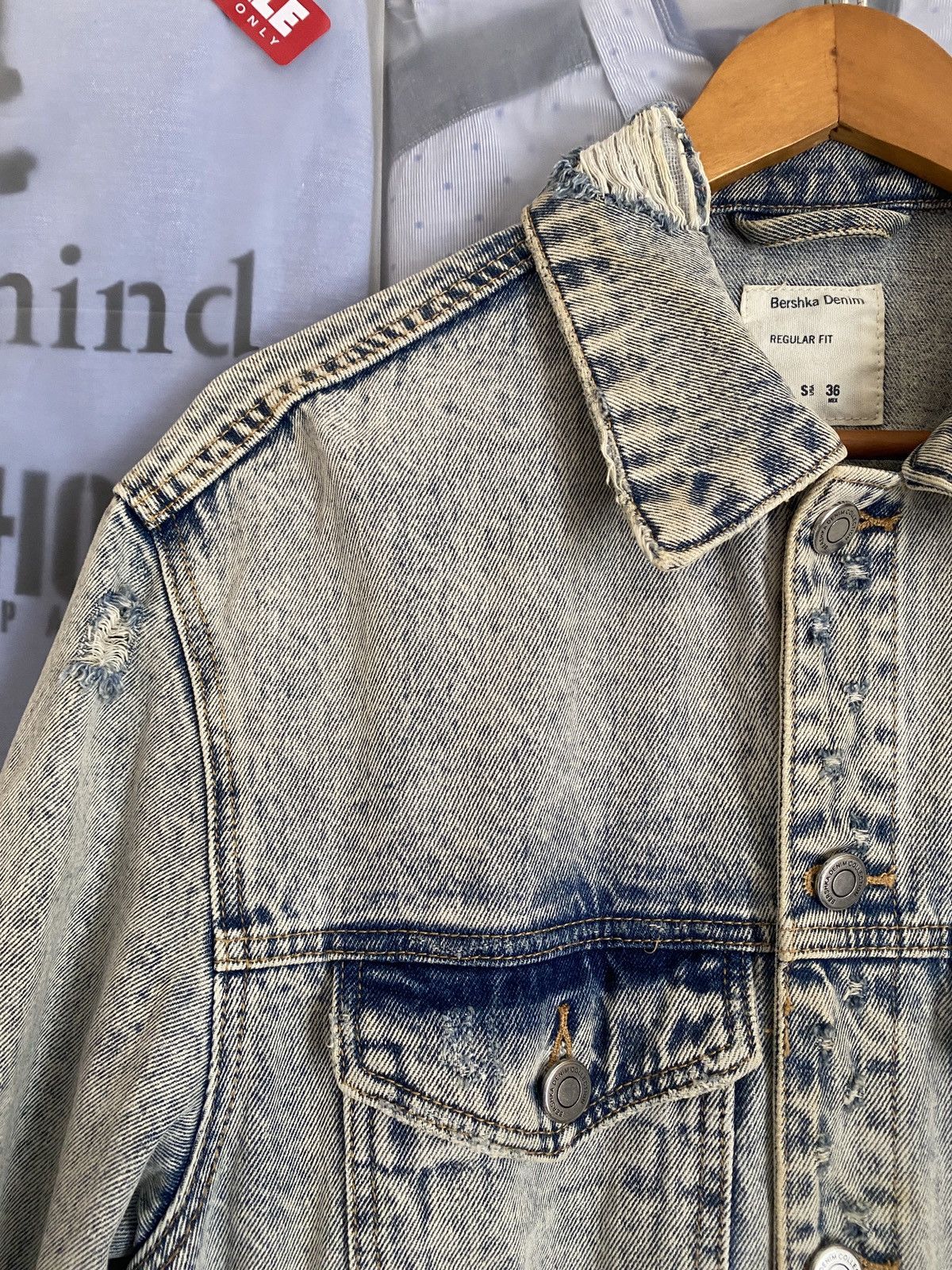Bershka Vintage Distressed Trash Berska Denim Jacket like Amiri Size US M / EU 48-50 / 2 - 3 Thumbnail