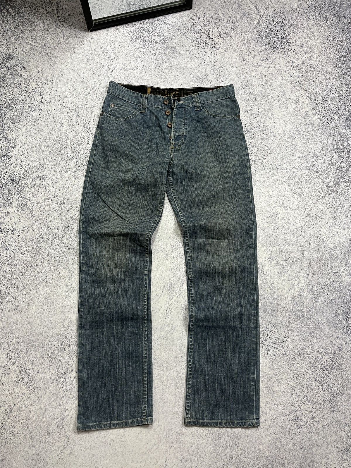 Japanese Brand × Lambretta Lambretta Vintage Baggy Jeans Big logo Drill Streetwear Y2K Size US 32 / EU 48 - 3 Thumbnail