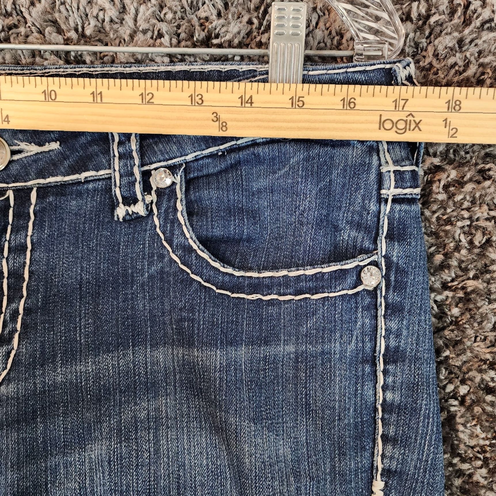 Vintage L.A. Idol Capri Jeans Womens Size 11 Blue Heavy Stitch Size 32" / US 10 / IT 46 - 8 Thumbnail