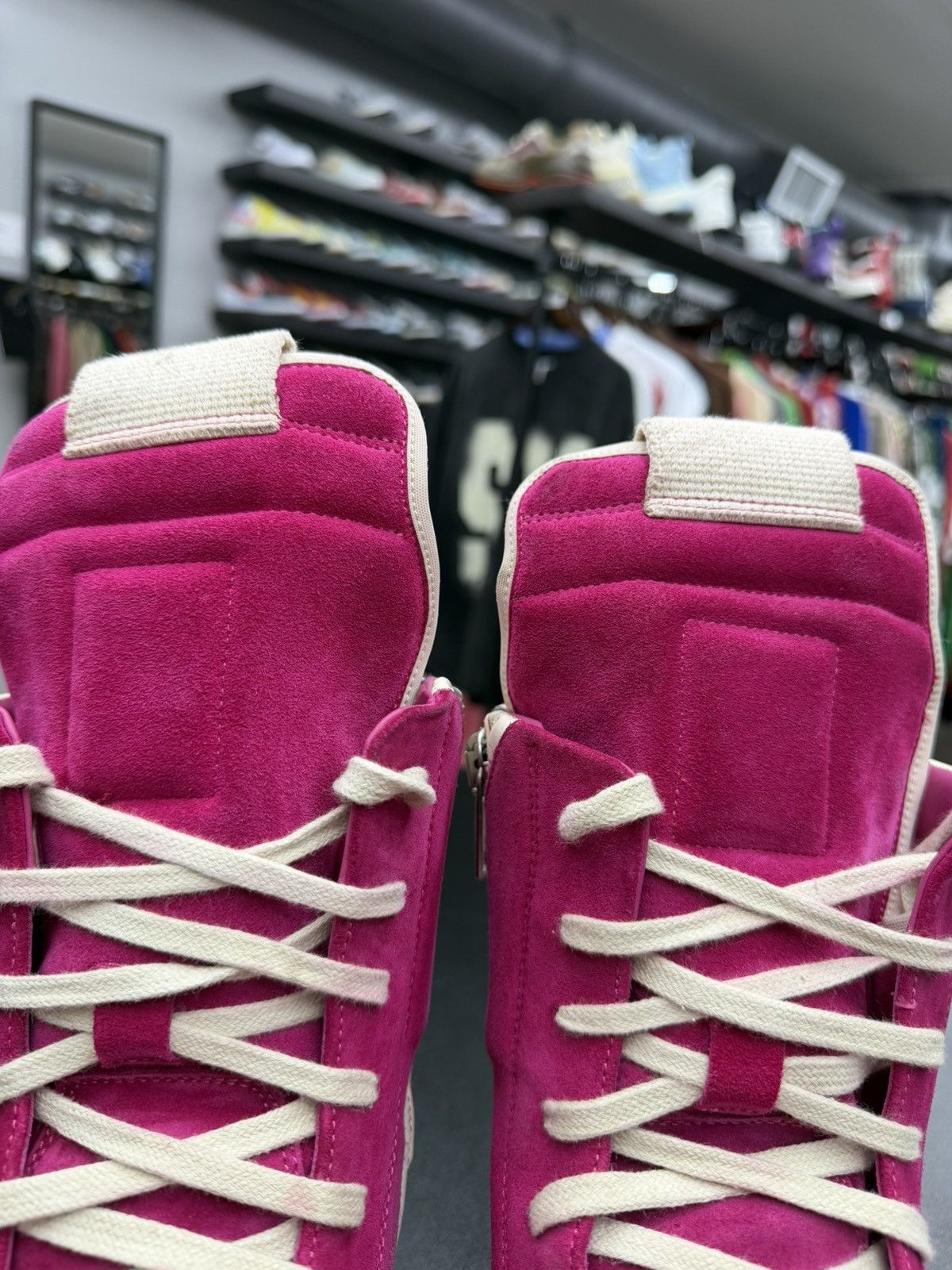Rick Owens Size 11.5US/44.5EU - Rick Owens Geobasket Hot Pink Suede Size US 11.5 / EU 44-45 - 5 Thumbnail