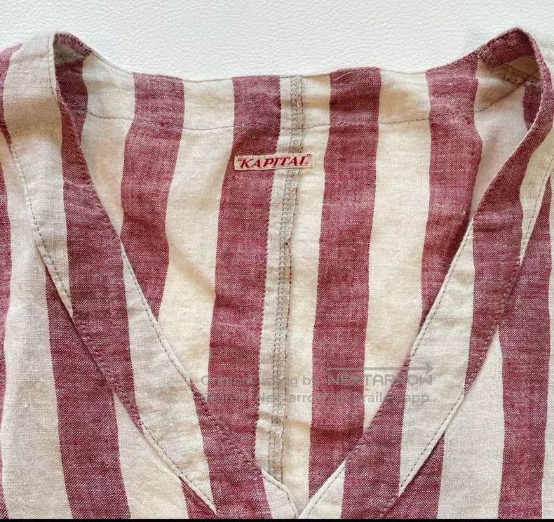 Kapital Kapital Striped linen lace-ups vest blouse Size S / US 4 / IT 40 - 8 Thumbnail