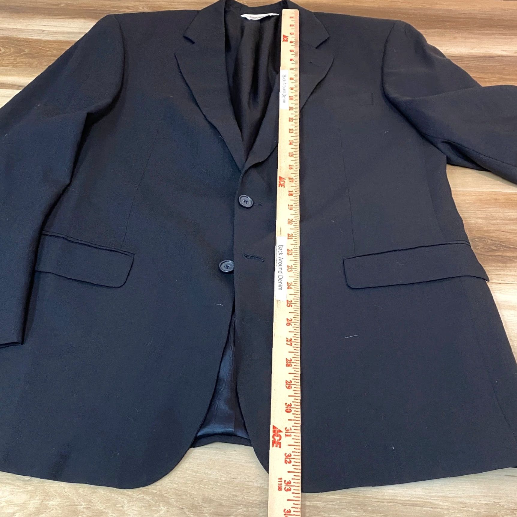 Pronto Uomo Pronto Uomo Blazer Mens 42L Black 100% Worsted Wool Comfort Stretch Sport Jacket Size 42R - 7 Thumbnail