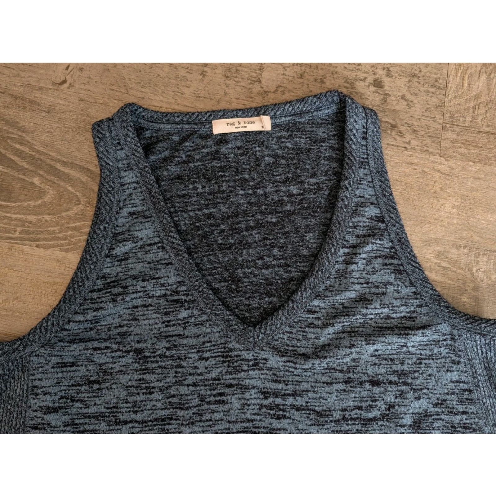 Rag & Bone Rag & Bone Ramona V-Neck Tank Top Womens's Size S Blue EUC Rayon Poly Stretch Size S / US 4 / IT 40 - 6 Thumbnail