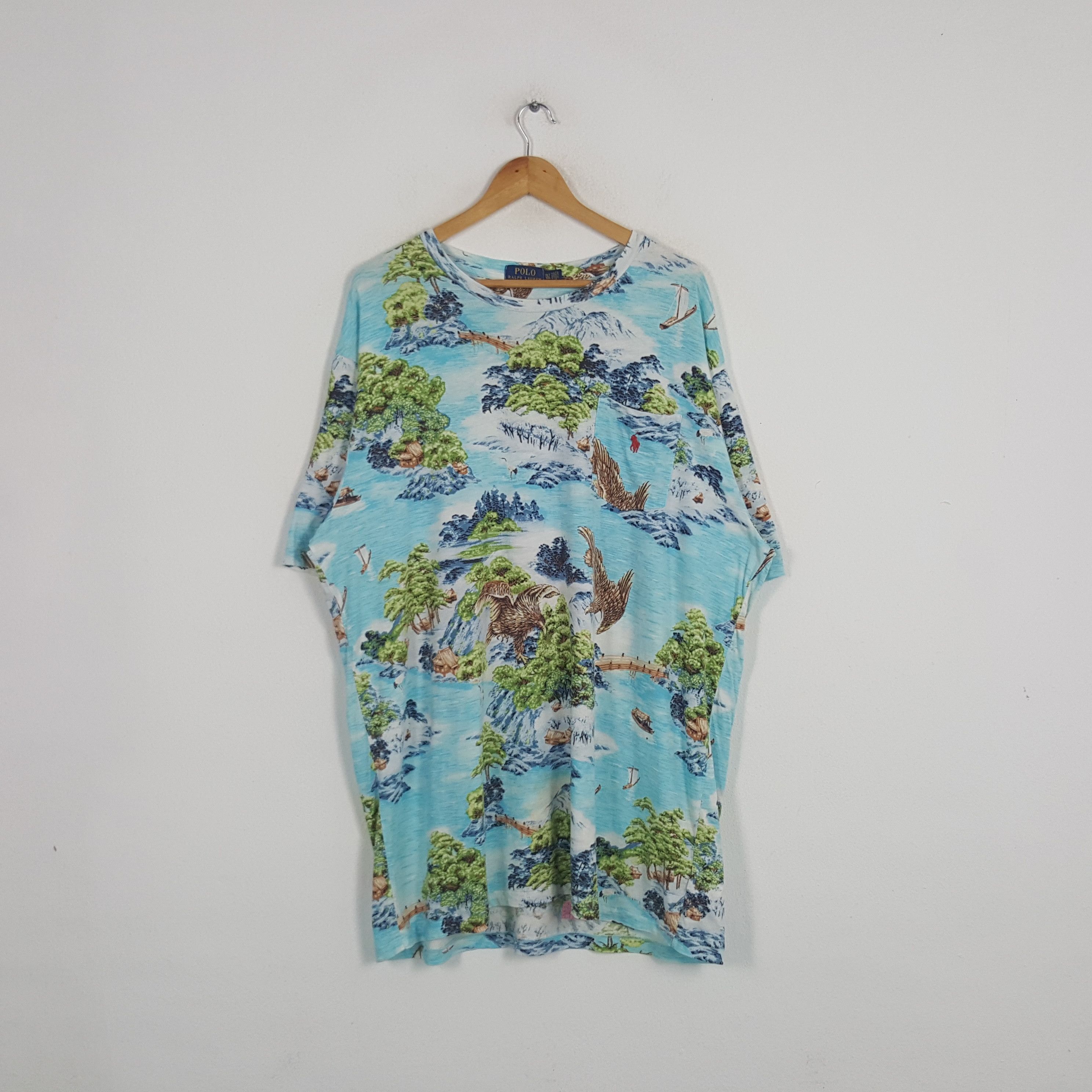 Polo Ralph Lauren × Vintage Vintage Polo by Ralph Lauren Luxury Brand Full Print Tshirt Size US XXL / EU 58 / 5 - 1 Thumbnail