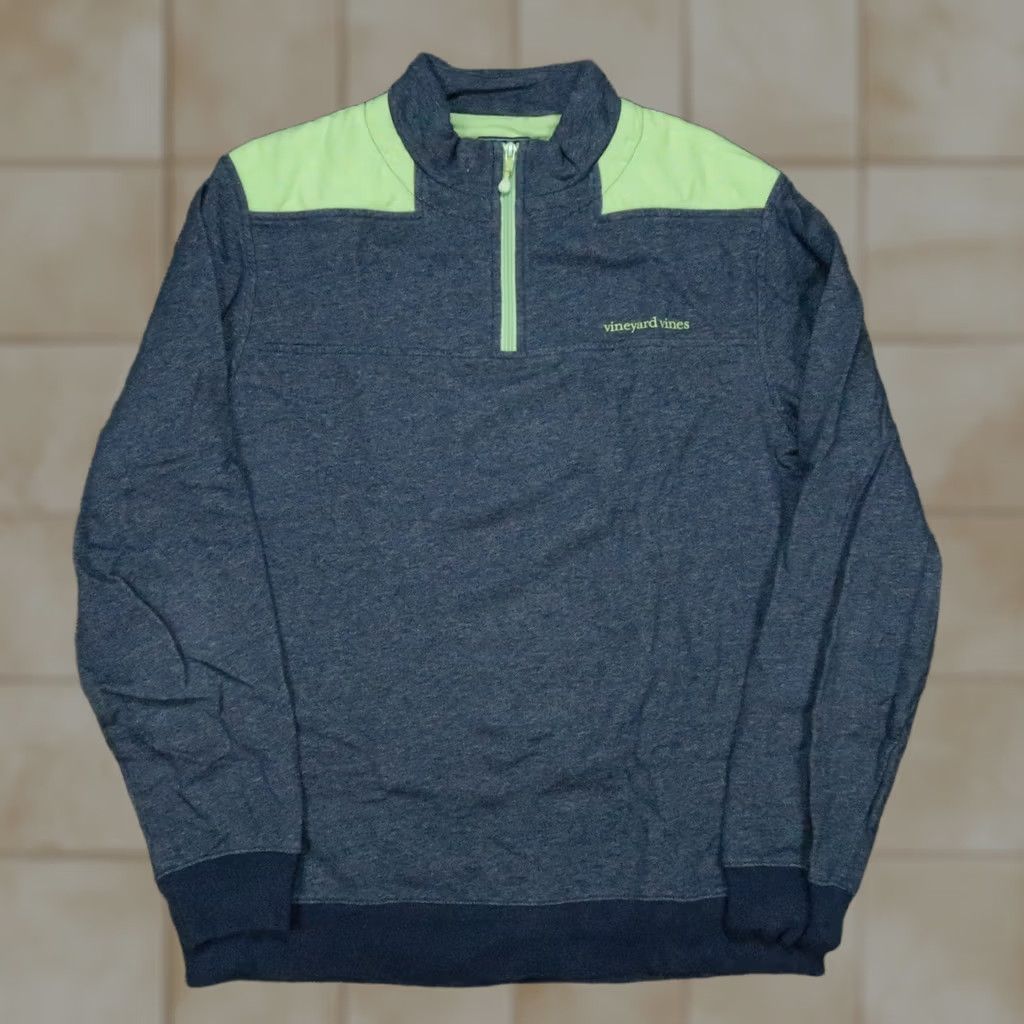 Vineyard Vines Vineyard Vines Sweater Mens Medium Blue Performance Shep Quarter Zip Pullover Size US M / EU 48-50 / 2 - 1 Thumbnail