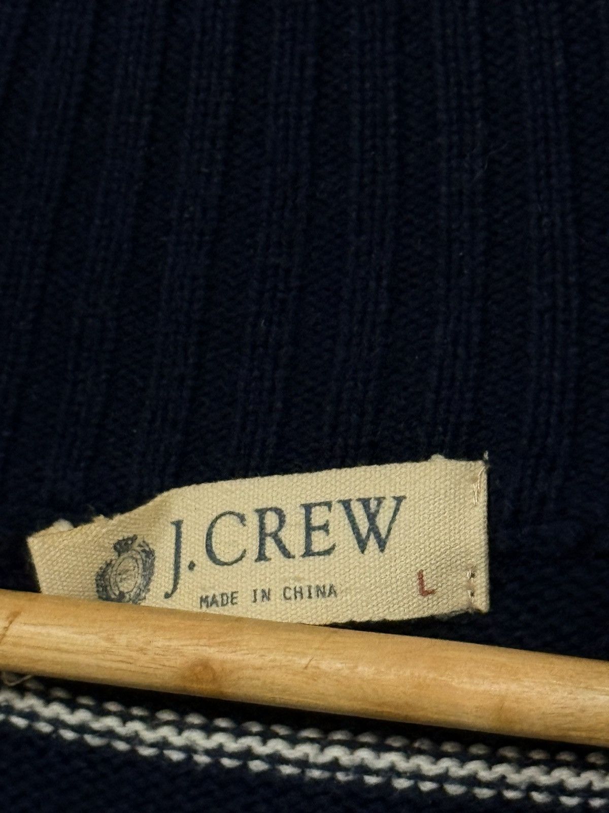J.Crew J.Crew JCrew Striped Knit Navy White Stripe Zip Sweater Size US L / EU 52-54 / 3 - 5 Thumbnail
