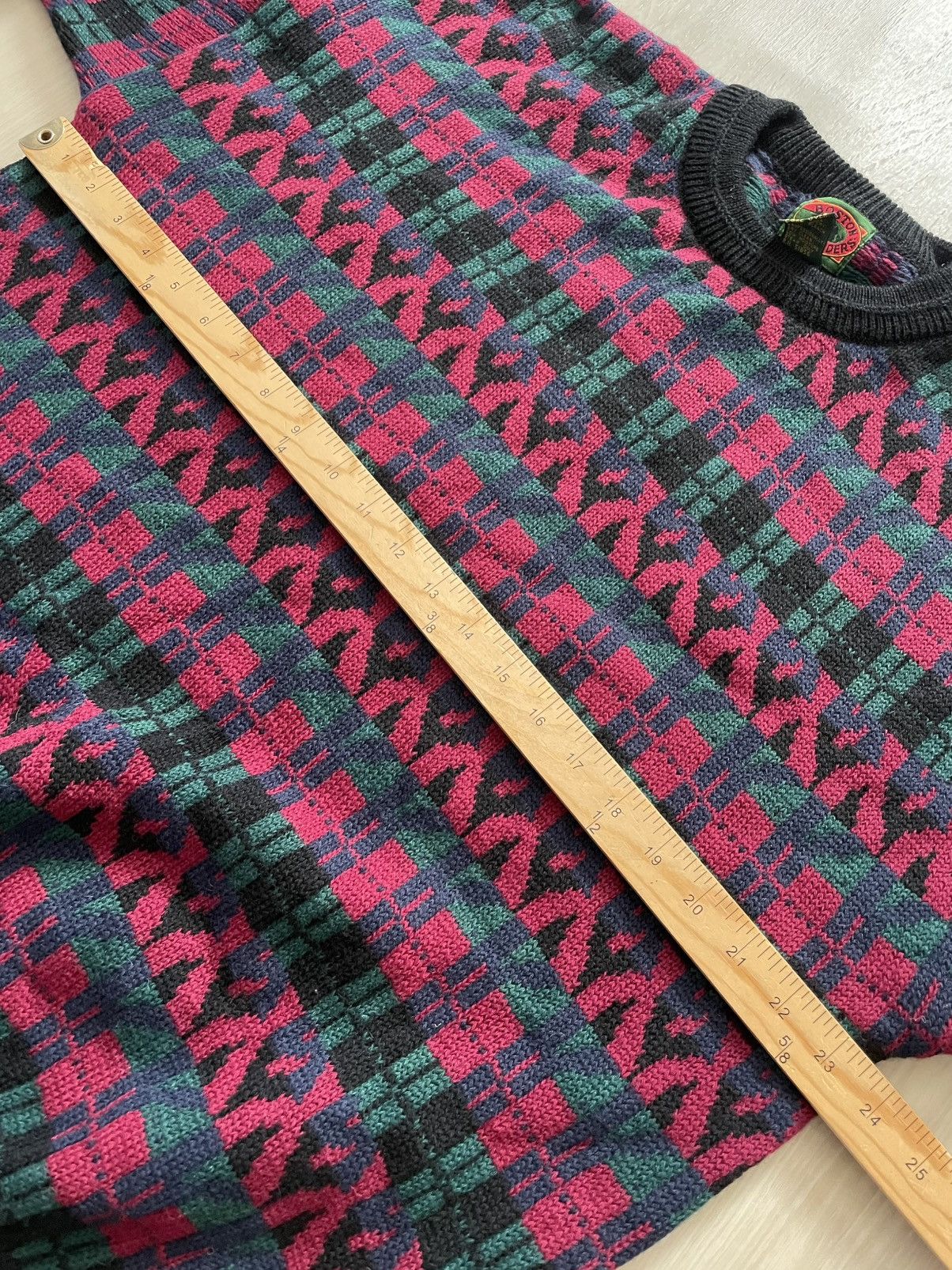 Boston Traders Vintage Boston Traders 100% Wool Sweater Geometric Knit Sz L Size US L / EU 52-54 / 3 - 5 Thumbnail