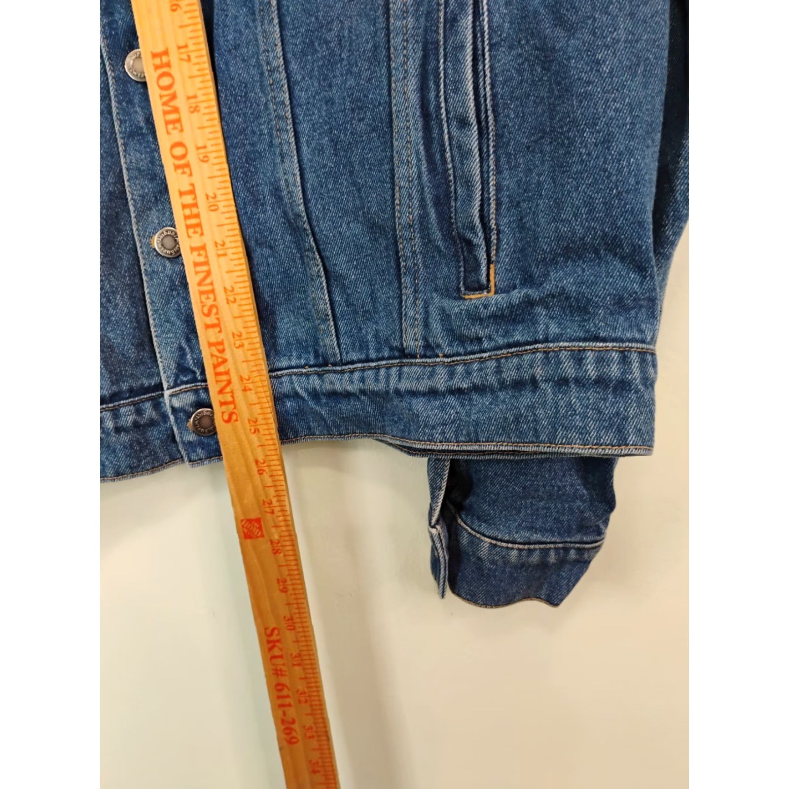 Wrangler VINTAGE Wrangler Denim Jacket Large 90s Cowboy Western Bomber Jacket Blue Embroidered Pockets Mens Size US L / EU 52-54 / 3 - 7 Thumbnail