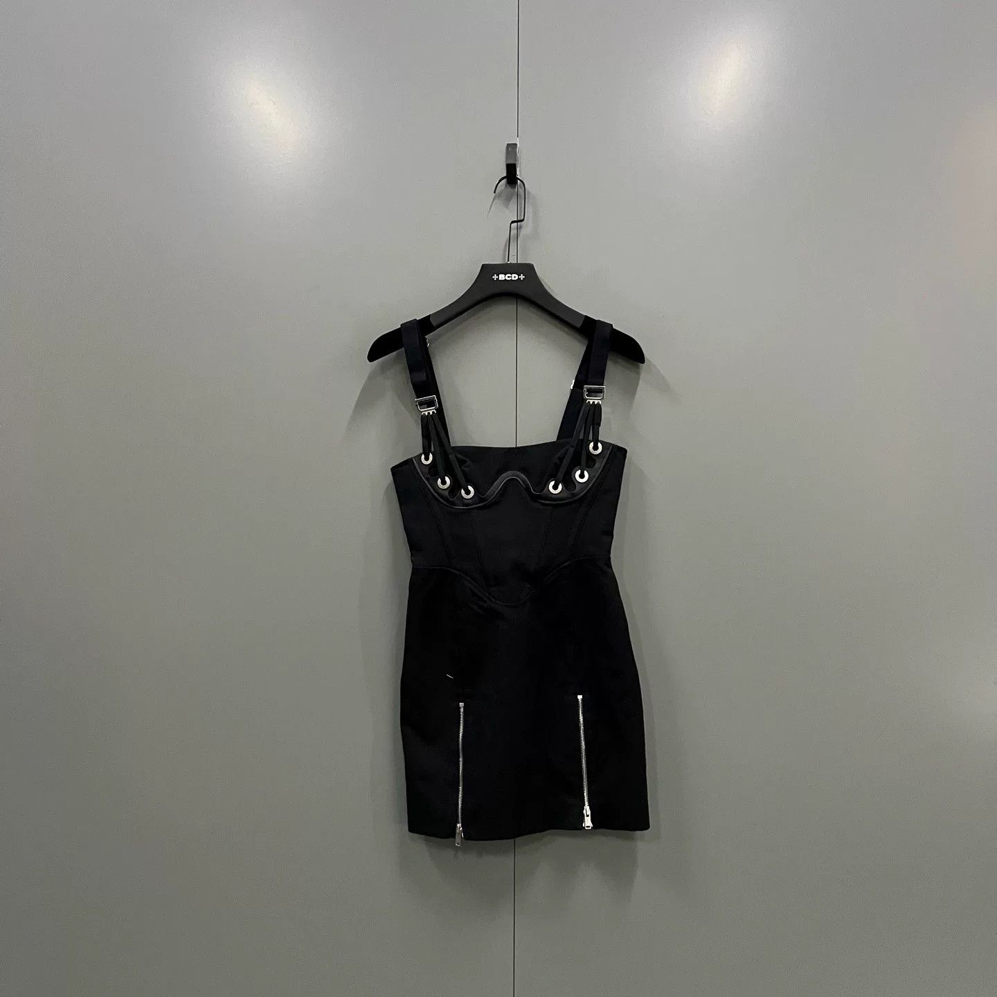 Dion Lee black sleeveless zip mini dress by dion lee Size S / US 4 / IT 40 - 1 Thumbnail