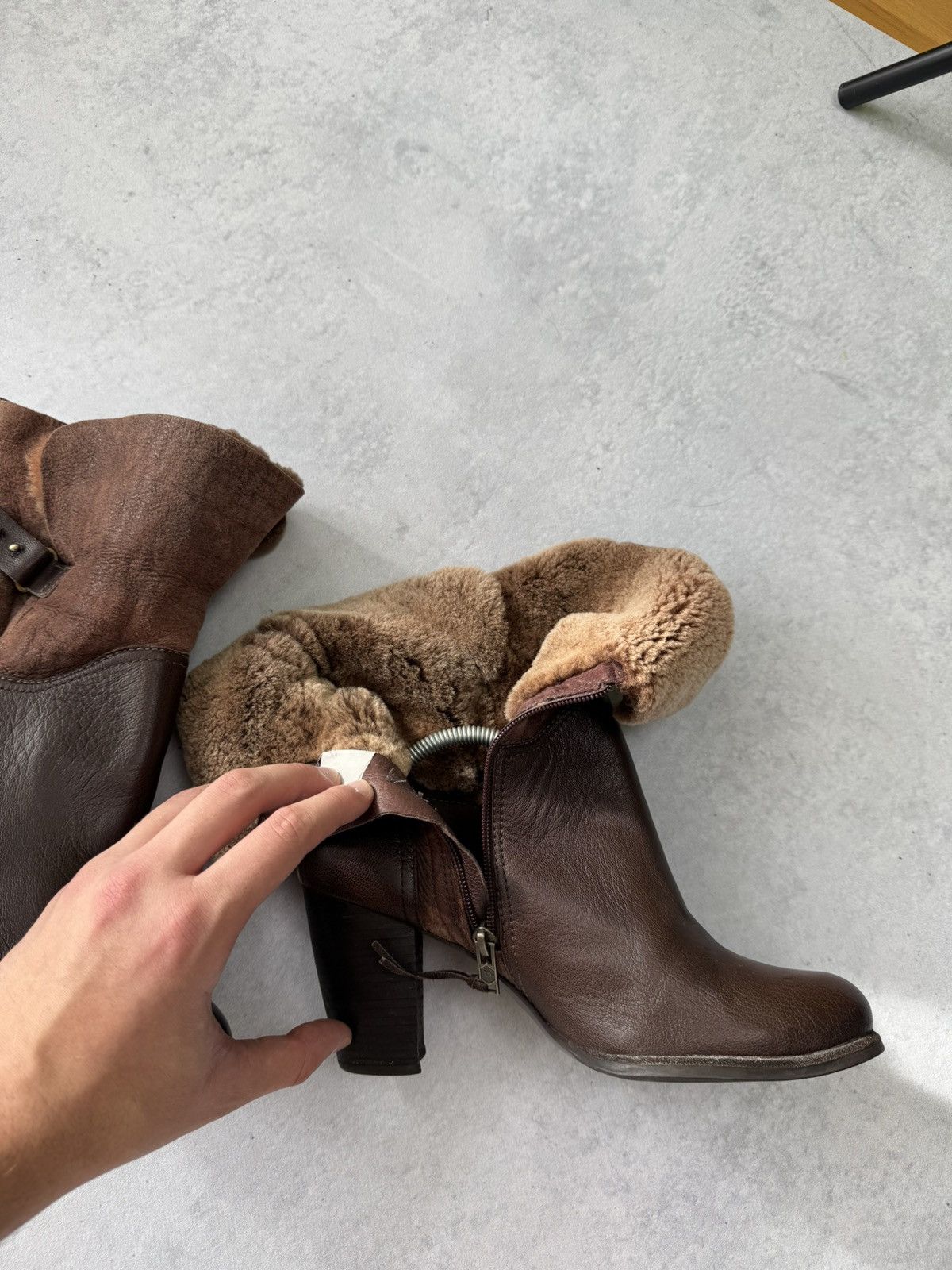 If Six Was Nine Vintage Italian AS 98 Rick Owens Style Leather Biker Boots Size US 9.5 / IT 39.5 - 7 Thumbnail