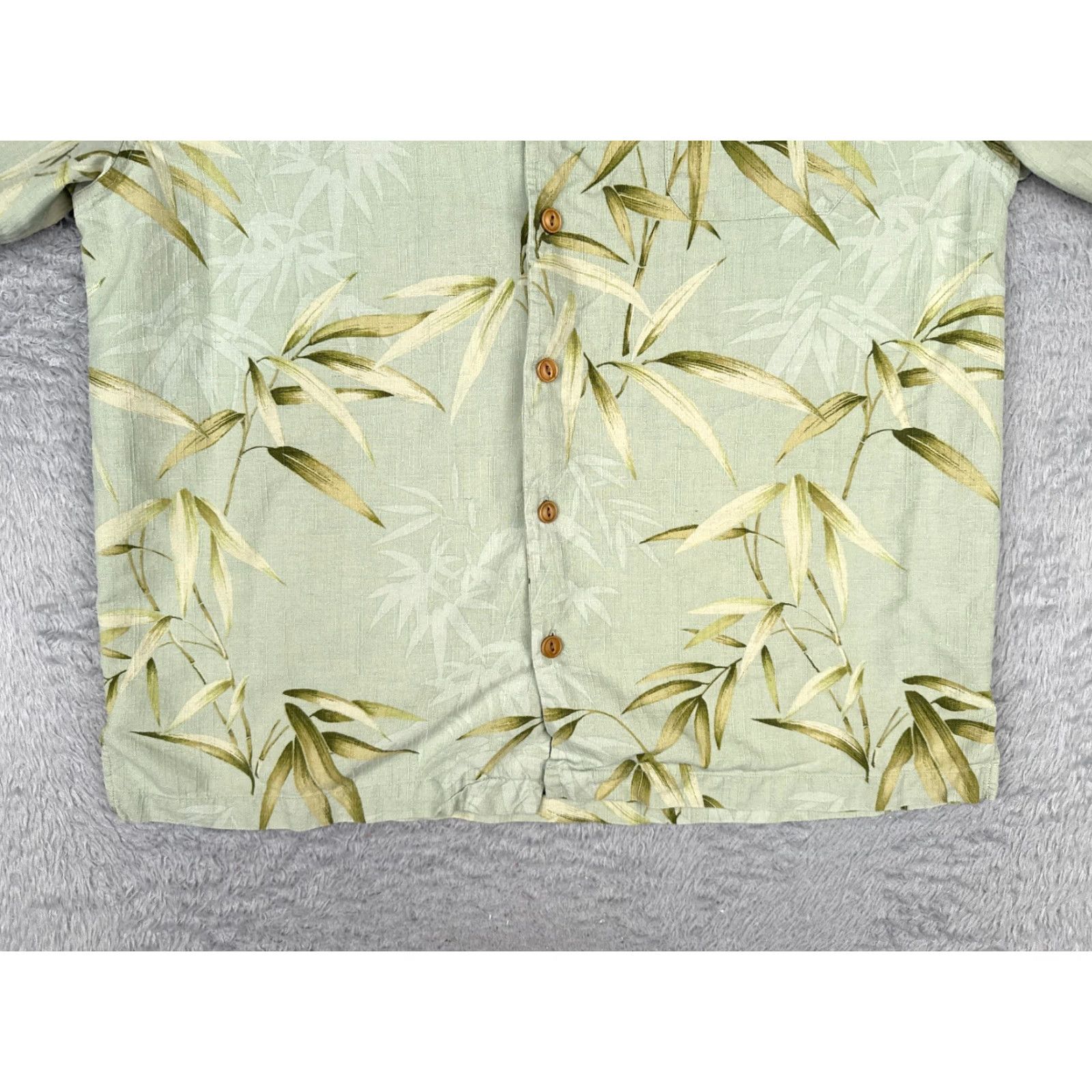 Vintage Jamaica Jaxx Shirt Men Large Green Leaf Floral Hawaiian 100% Silk Button Up Size US L / EU 52-54 / 3 - 5 Thumbnail