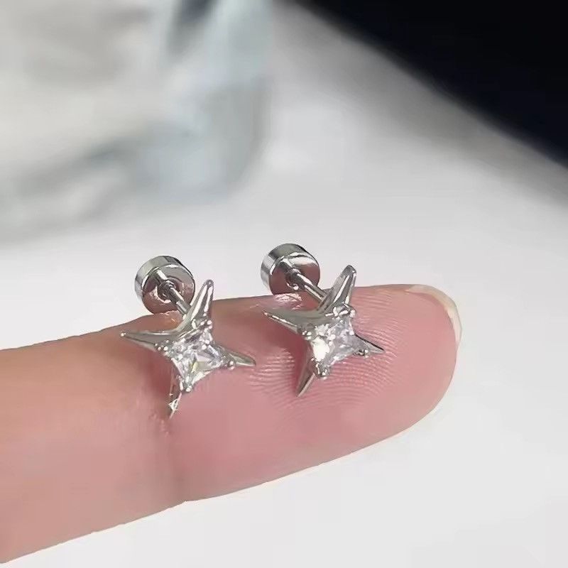 Jewelry CZ Star Stud Earrings for Men Women Size ONE SIZE - 2 Thumbnail