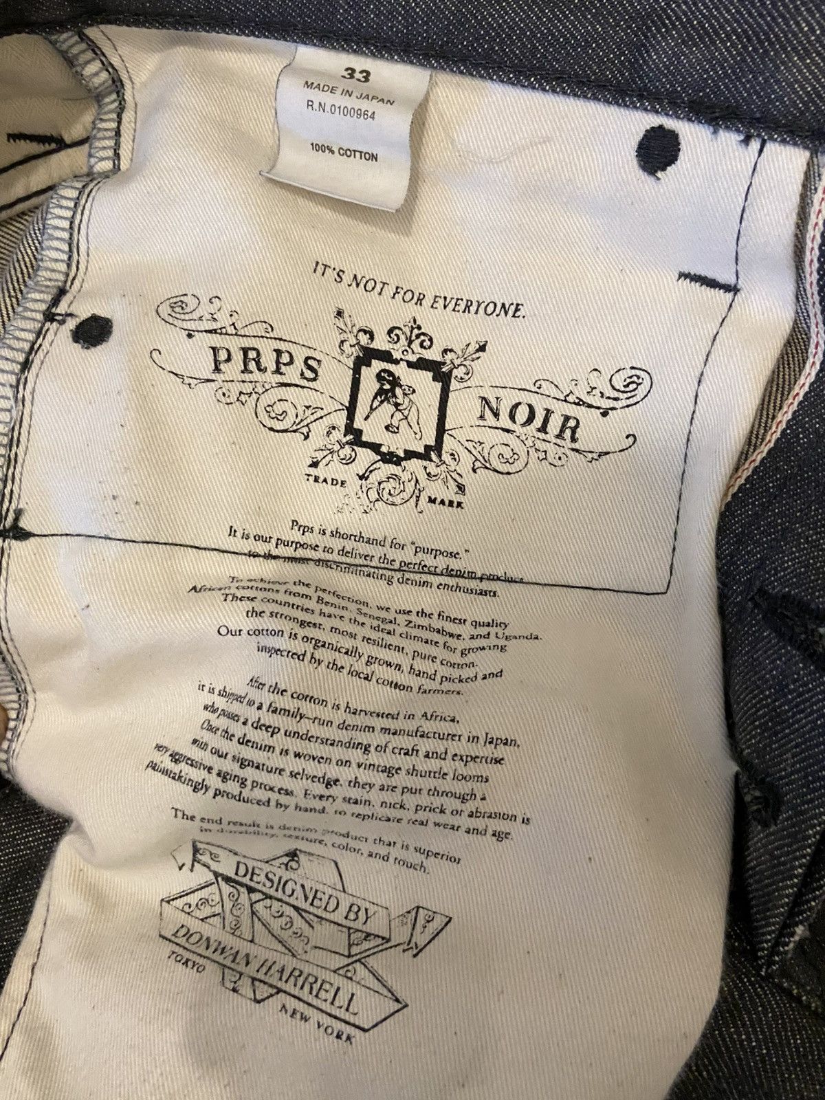 Prps PRPS Noir Japanese Selwedge Denim. Size US 33 - 10 Thumbnail