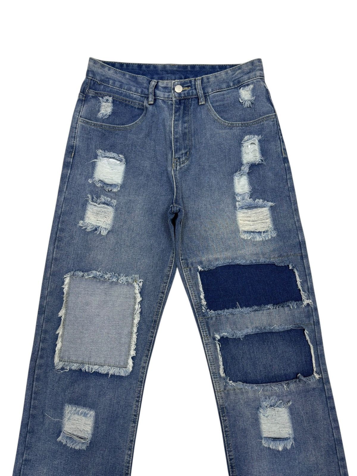 Kapital SHEIN Kapital Patchwork Tapered Leg Distressed Denim Size 30" / US 8 / IT 44 - 5 Thumbnail