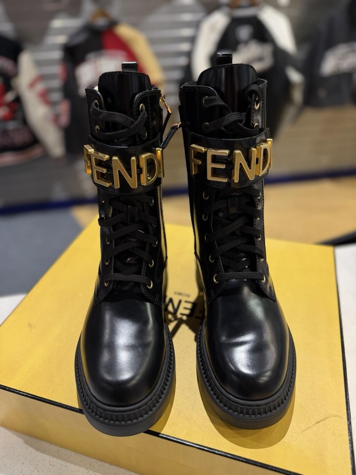 Fendi FENDI Fendigraphy Graphy Biker Combat Boots $1590 39EU/9US Size US 9 / IT 39 - 2 Thumbnail