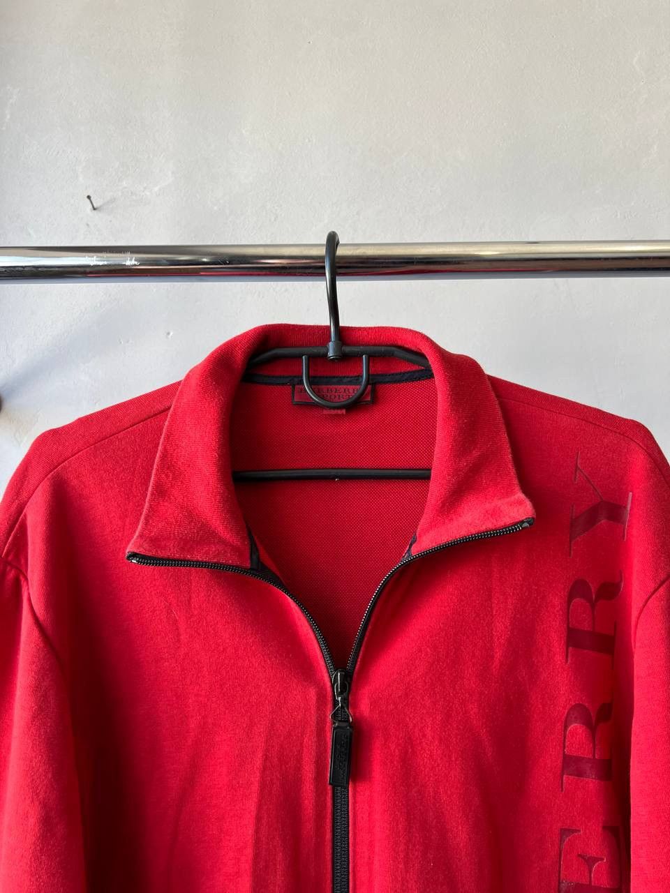 BURBERRY SPORT RED CASUAL MENS FULL ZIP BIG LOGO SWEATSHIRT - Main Image