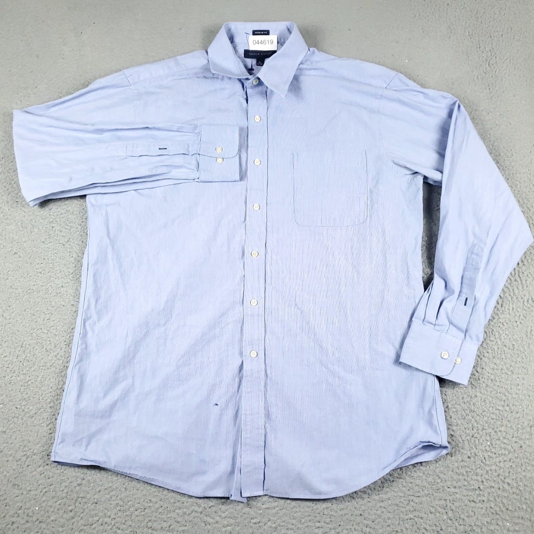 Tommy Hilfiger Tommy Hilfiger Dress Shirt Mens 16 Blue Long Sleeve Button Up Classic Size 42R - 2 Thumbnail