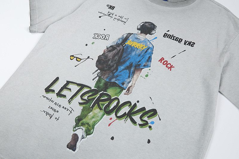 Japanese Brand Distressed anime boy print short-sleeved t-shirt for men Size US M / EU 48-50 / 2 - 4 Thumbnail