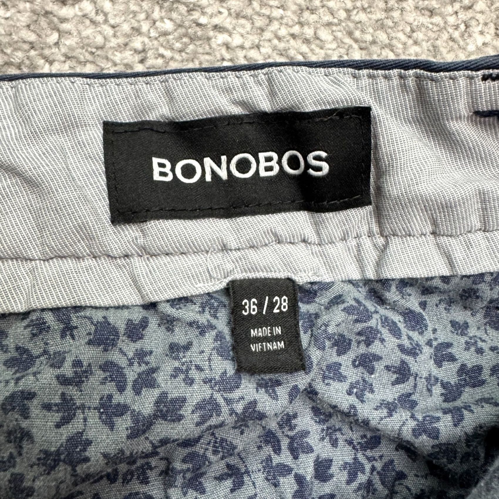 Bonobos Bonobos Slim Fit Straight Leg Chino Pants Mens 36x28 Navy Blue Cotton Flat Front Button Zip Casual Workwear Baggy? Size US 31 - 7 Thumbnail