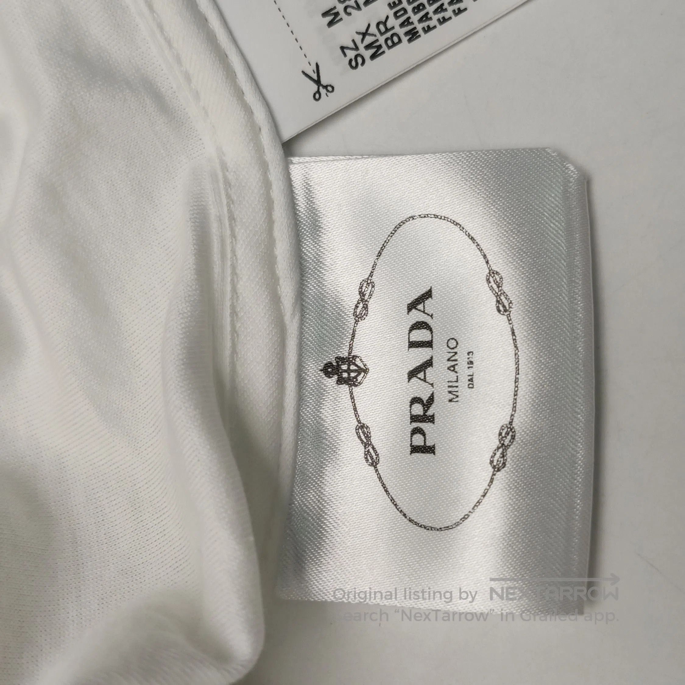Prada Prada Cotton Logo Hooded Cape in White . Size M / US 6-8 / IT 42-44 - 9 Thumbnail