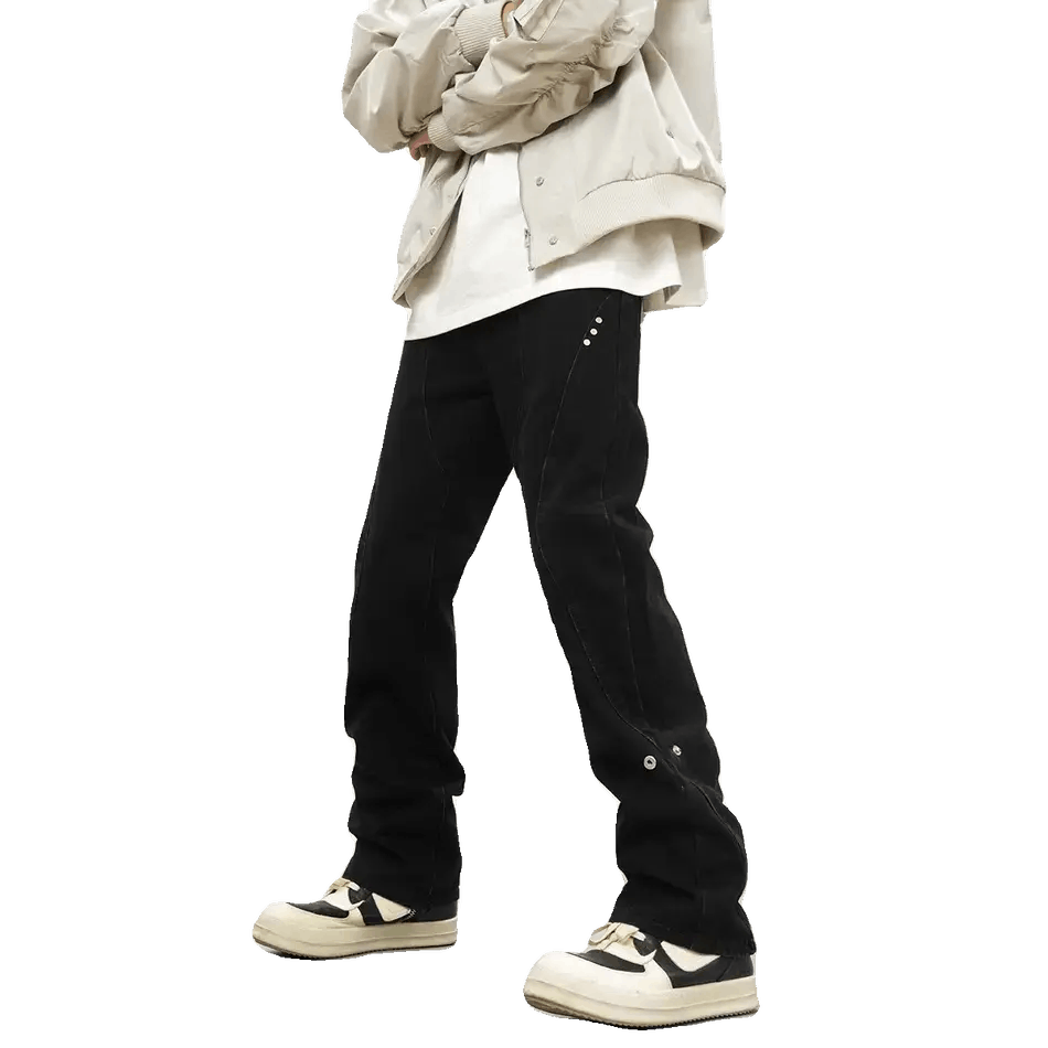 Japanese Brand Black versatile straight leg jeans Size US 30 / EU 46 - 3 Thumbnail