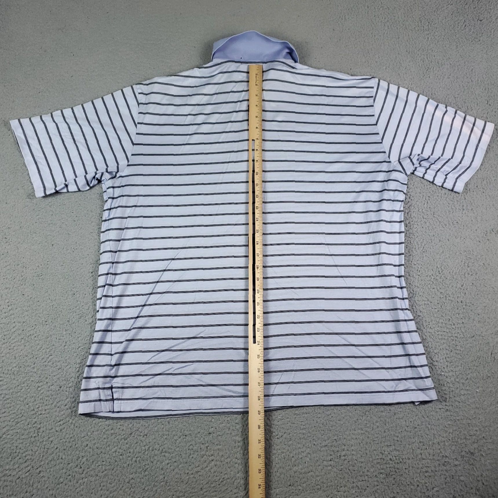 BUGATCHI BUGATCHI Polo Shirt Mens XL Blue Striped Short Sleeve Cotton Classic Preppy Sports Mens Size US XL / EU 56 / 4 - 5 Thumbnail