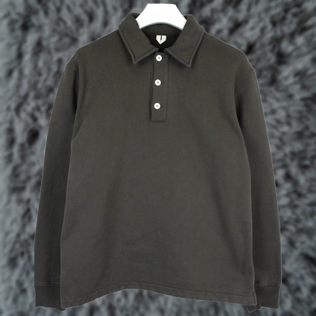 Arket ARKET Sweatshirt MEDIUM Dark Brown Polo Neck Half Button Pullover Men's Size US M / EU 48-50 / 2 - 1 Thumbnail