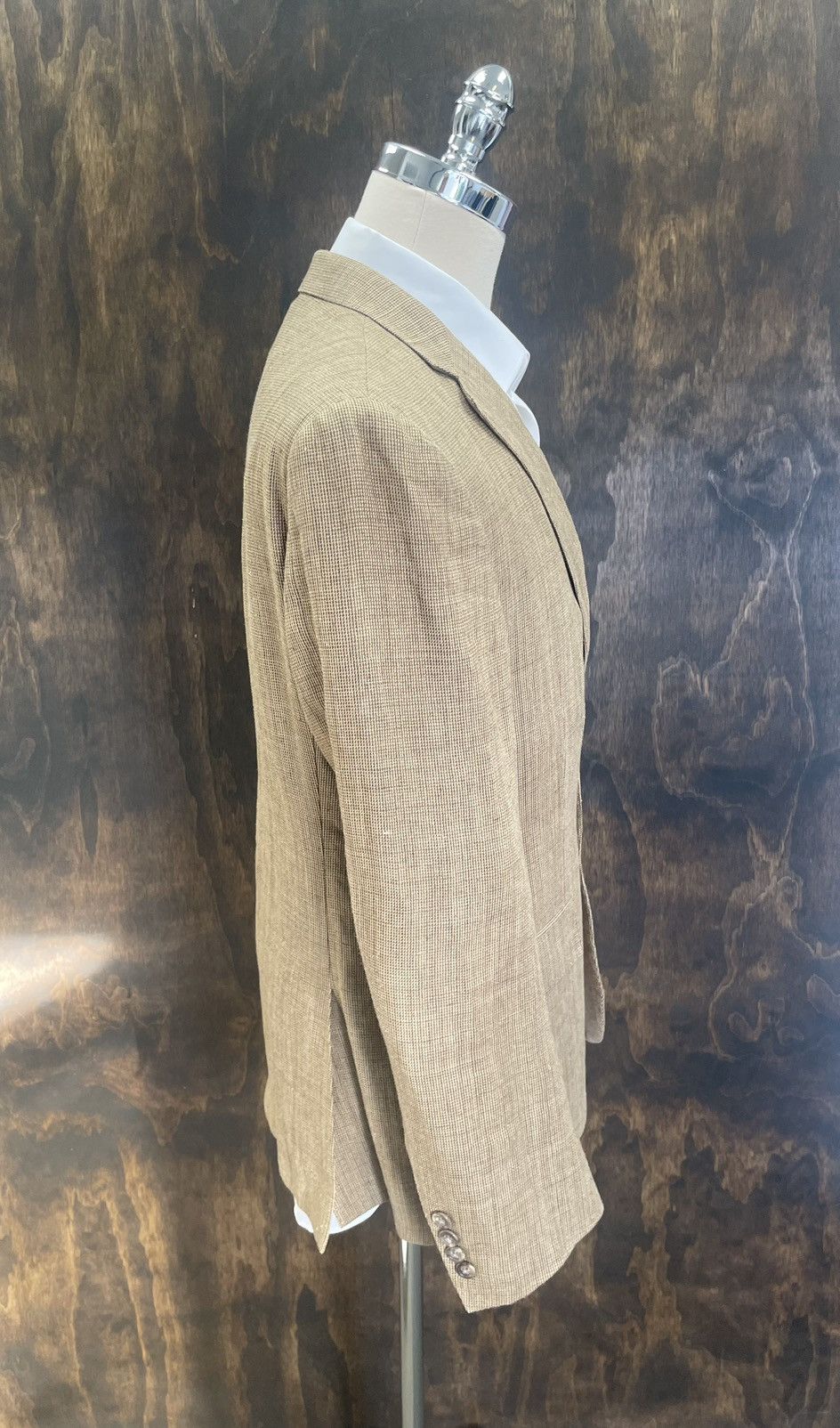 Polo Ralph Lauren Micro Checked Silk & Linen-Blend Tweed Jacket Size 42R - 5 Thumbnail