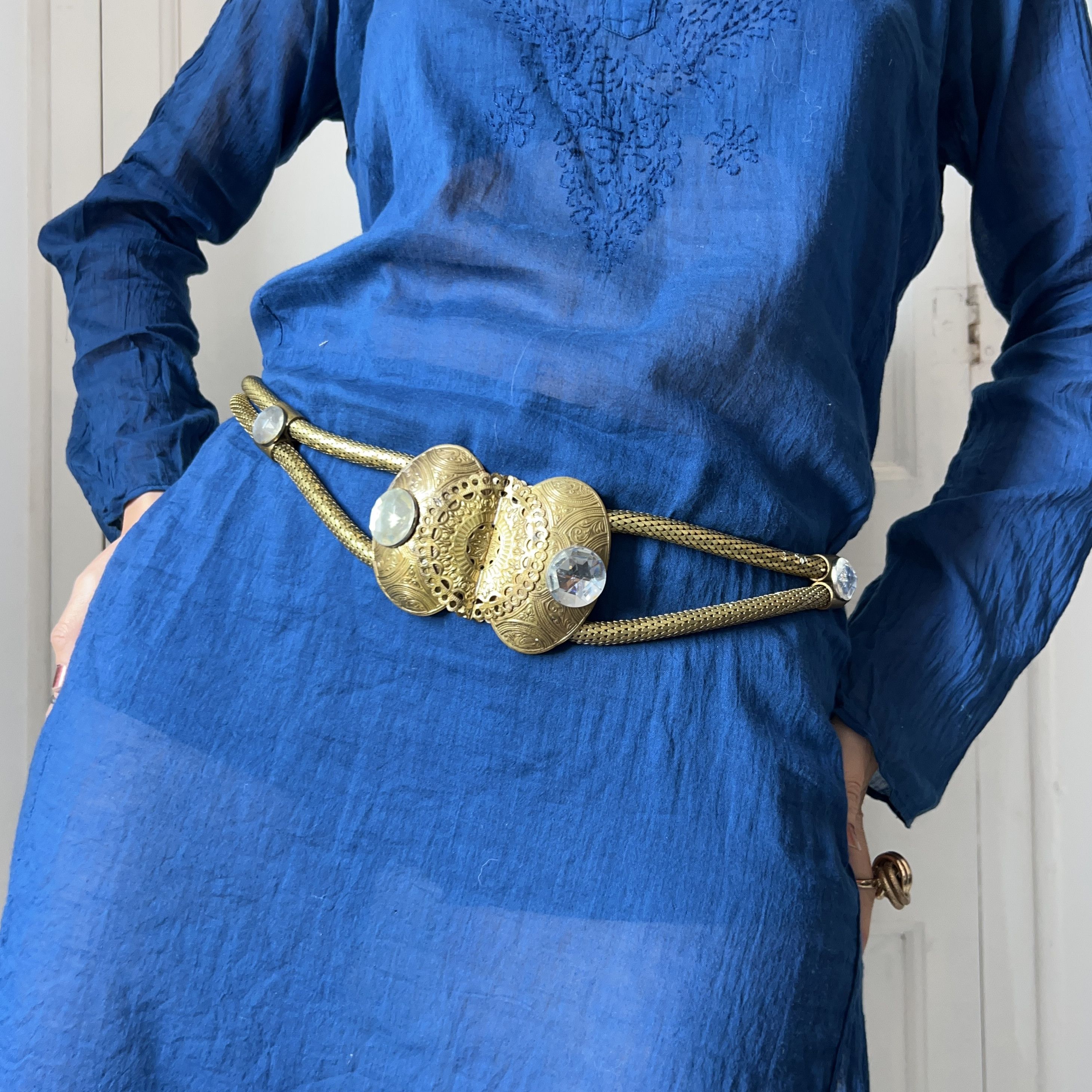 Vintage Vintage 80s Gold Mesh Snake Chain Belt Size ONE SIZE - 14 Thumbnail