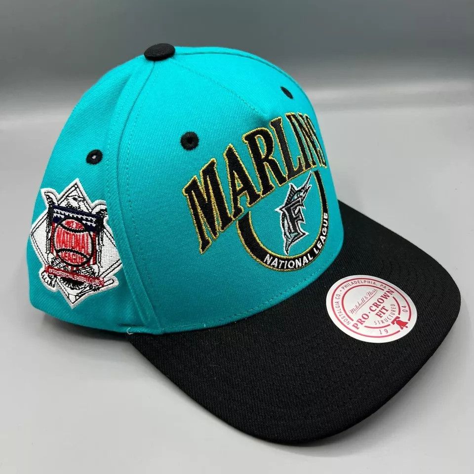 Mitchell & Ness Florida Marlins Hat Men Mitchell & Ness Snap Back Cap New Size ONE SIZE - 3 Thumbnail