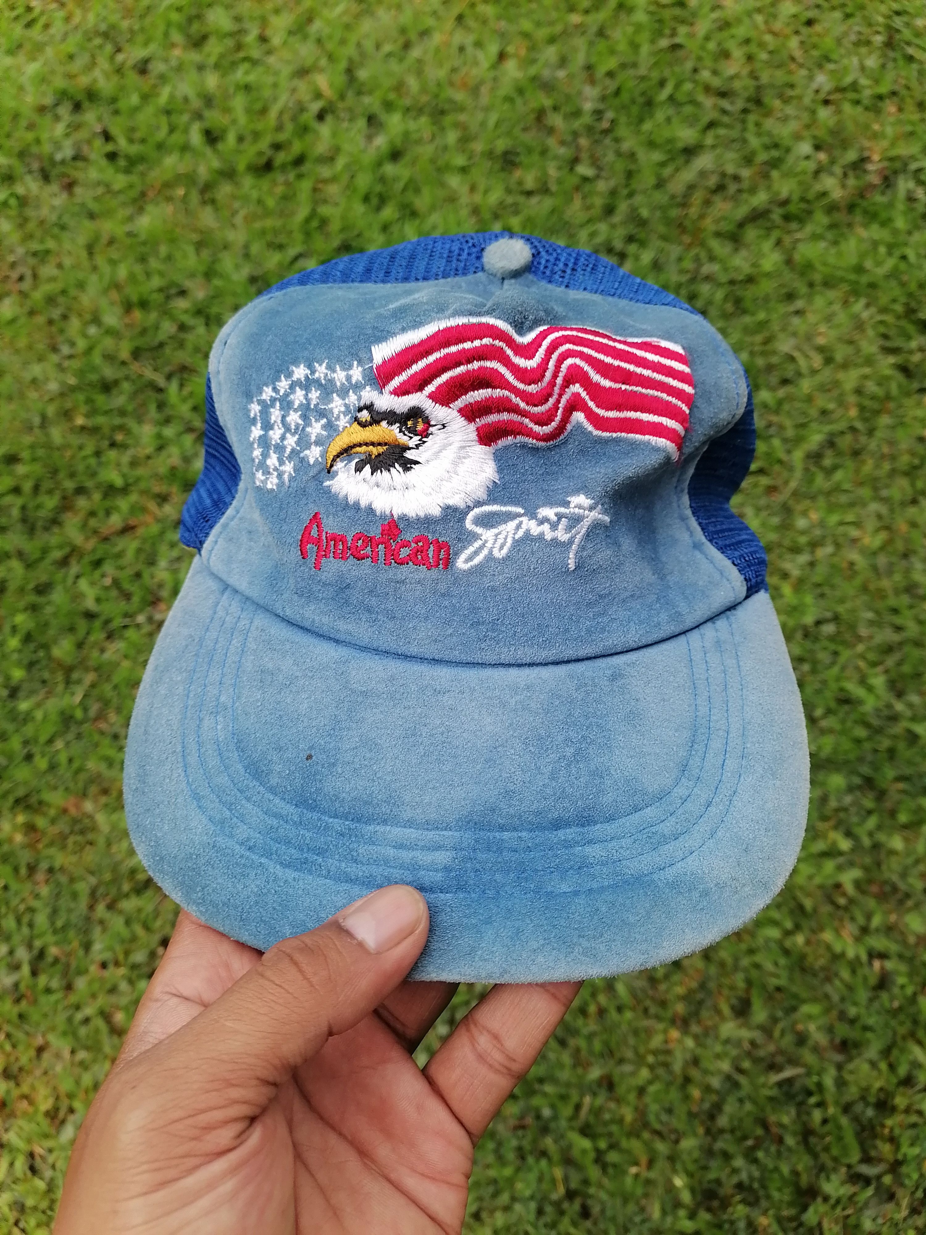 Vintage Vintage American Spirit Eagle Suede Leather Trucker Caps Size ONE SIZE - 2 Thumbnail
